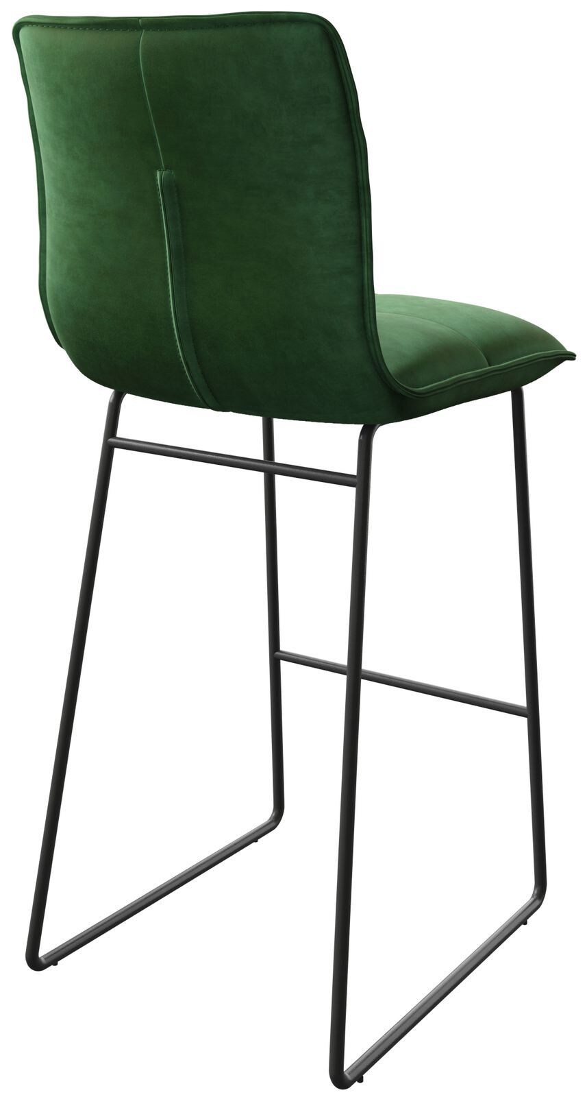 Chaise-de-bar Maddy-Flex velours vert cadre de patins métal 4