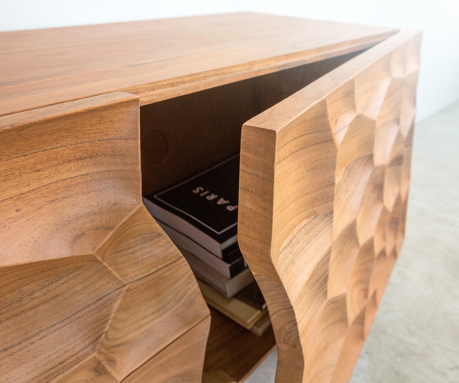 Meuble-TV Solu 175 cm acacia naturel 2 portes 2 tiroirs flottant façade 3D 3 Meuble-TV Solu 175 cm acacia naturel 2 portes 2 tiroirs flottant façade 3D 3