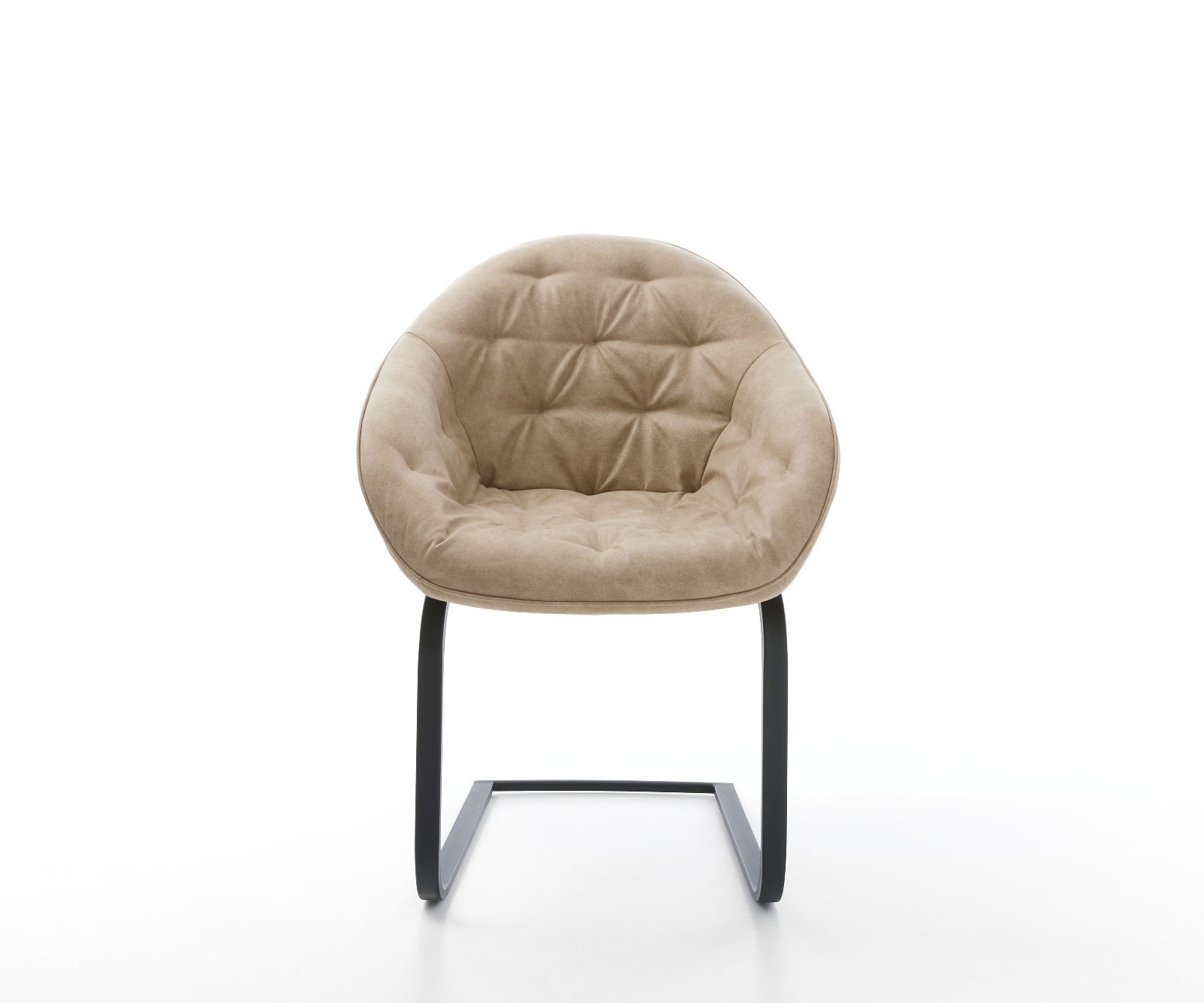 Cantilever Gaio-Flex microvelours beige vintage pied cantilever plat noir 1 Cantilever Gaio-Flex microvelours beige vintage pied cantilever plat noir 1