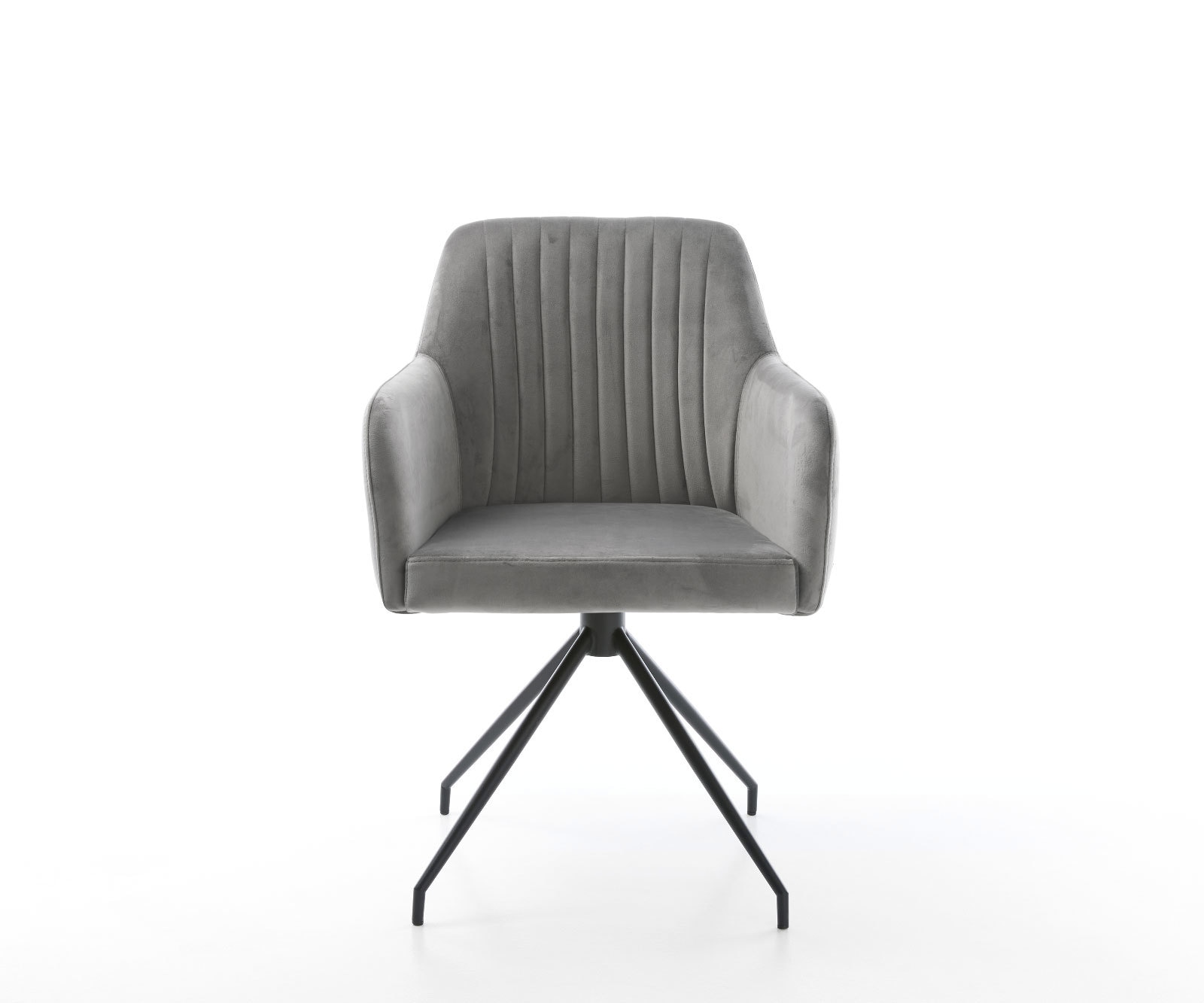 Chaise-de-salle-à-manger Greg-Flex velours gris pied croisé conique noir ressorts ensachés 1 Chaise-de-salle-à-manger Greg-Flex velours gris pied croisé conique noir ressorts ensachés 1