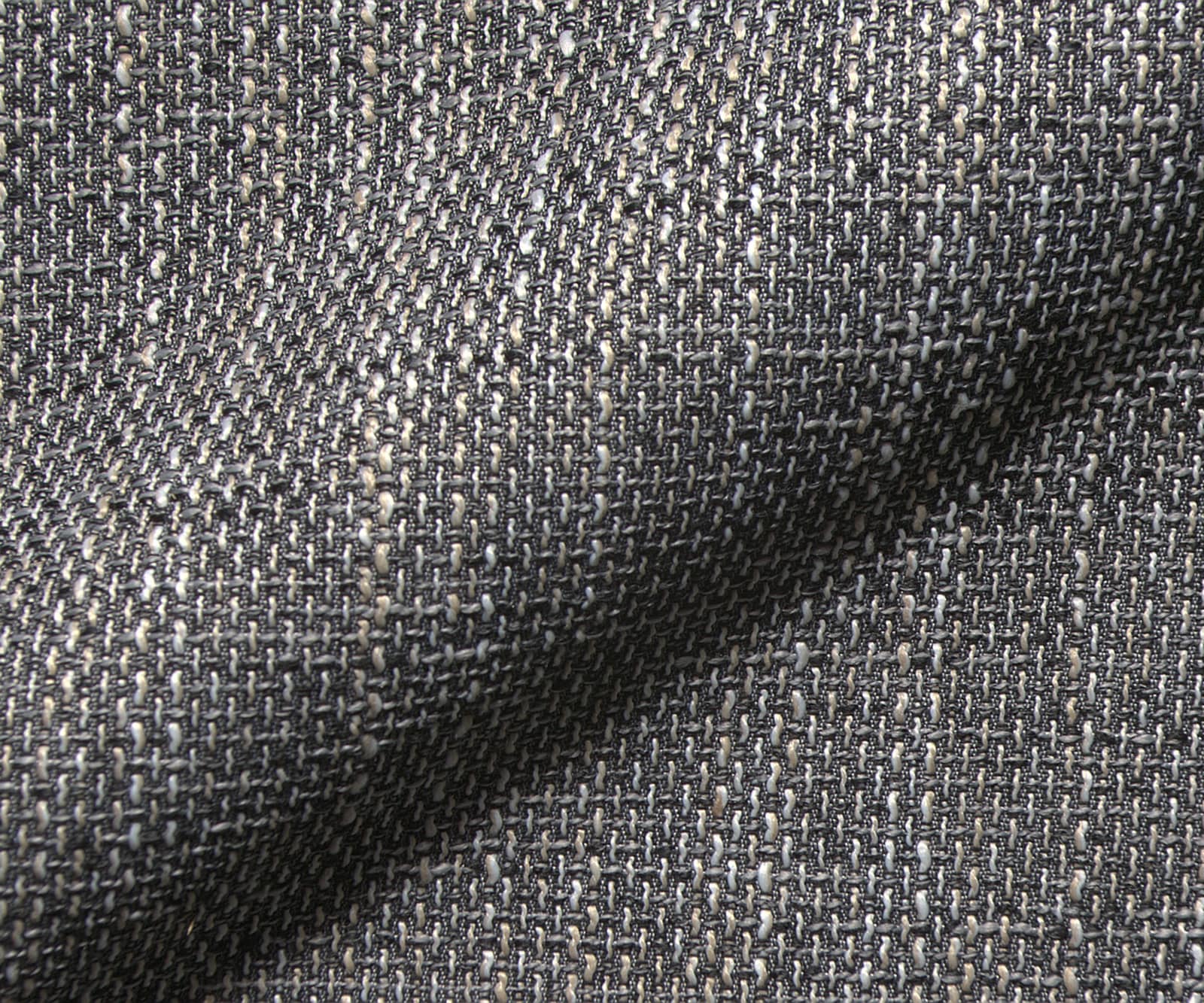 Canapé-d'angle Clovis tabouret en tissu structuré gris clair pouf à droite canapé modulaire 2 Canapé-d'angle Clovis tabouret en tissu structuré gris clair pouf à droite canapé modulaire 2