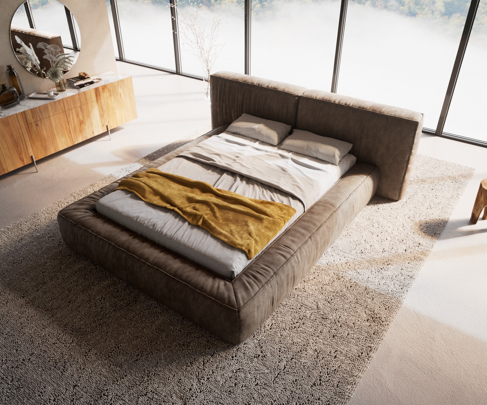 Sommier-rembourré Coperti 140x200 cm Microfibre Taupe Vintage 1 Sommier-rembourré Coperti 140x200 cm Microfibre Taupe Vintage 1