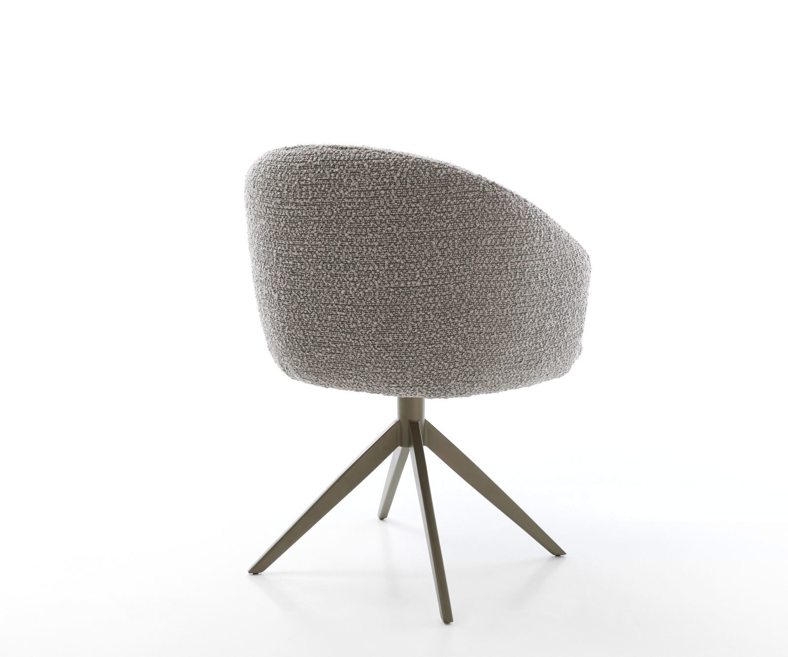 Chaise-pivotante Caja-Flex bouclé gris argenté pied croisé large aspect titane pivotement sur 360° fonction bascule ressorts ensachés 4