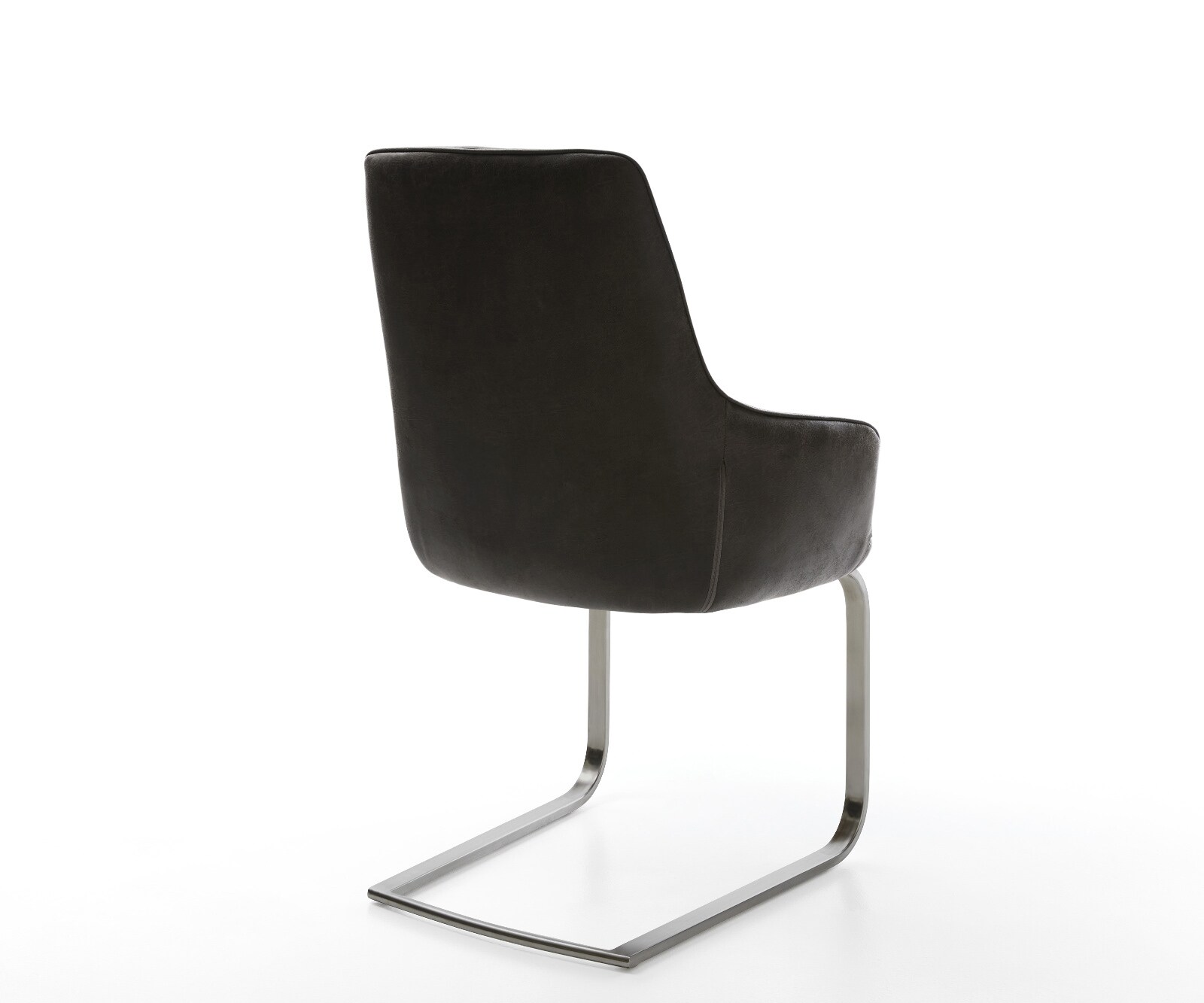 Cantilever Zelia-Flex avec accoudoirs microfibre antracite vintage pied cantilever plat grafiete ressorts ensachés 4