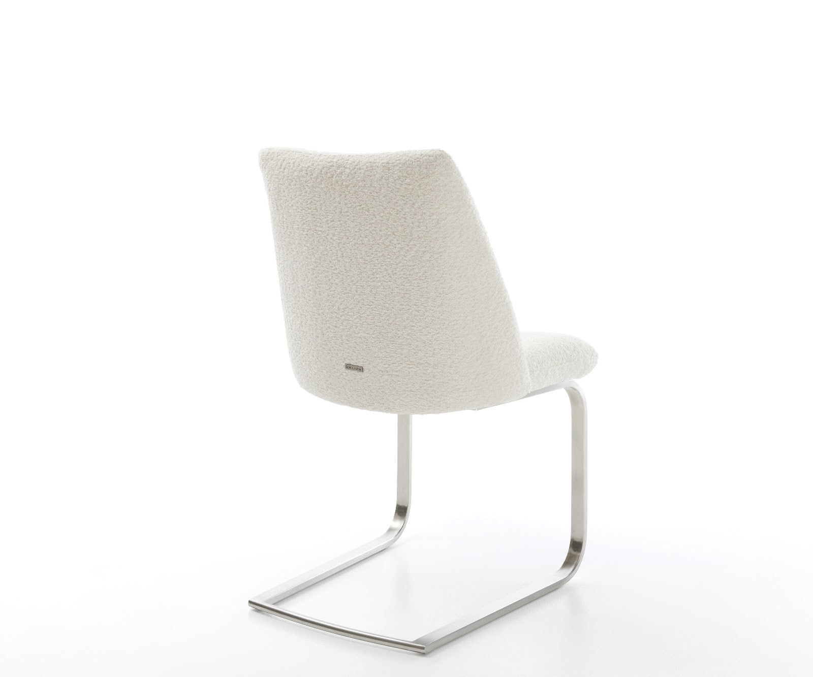 Cantilever Elso-Flex bouclé blanc pied cantilever plat acier inoxydable brossé ressorts ensachés 5