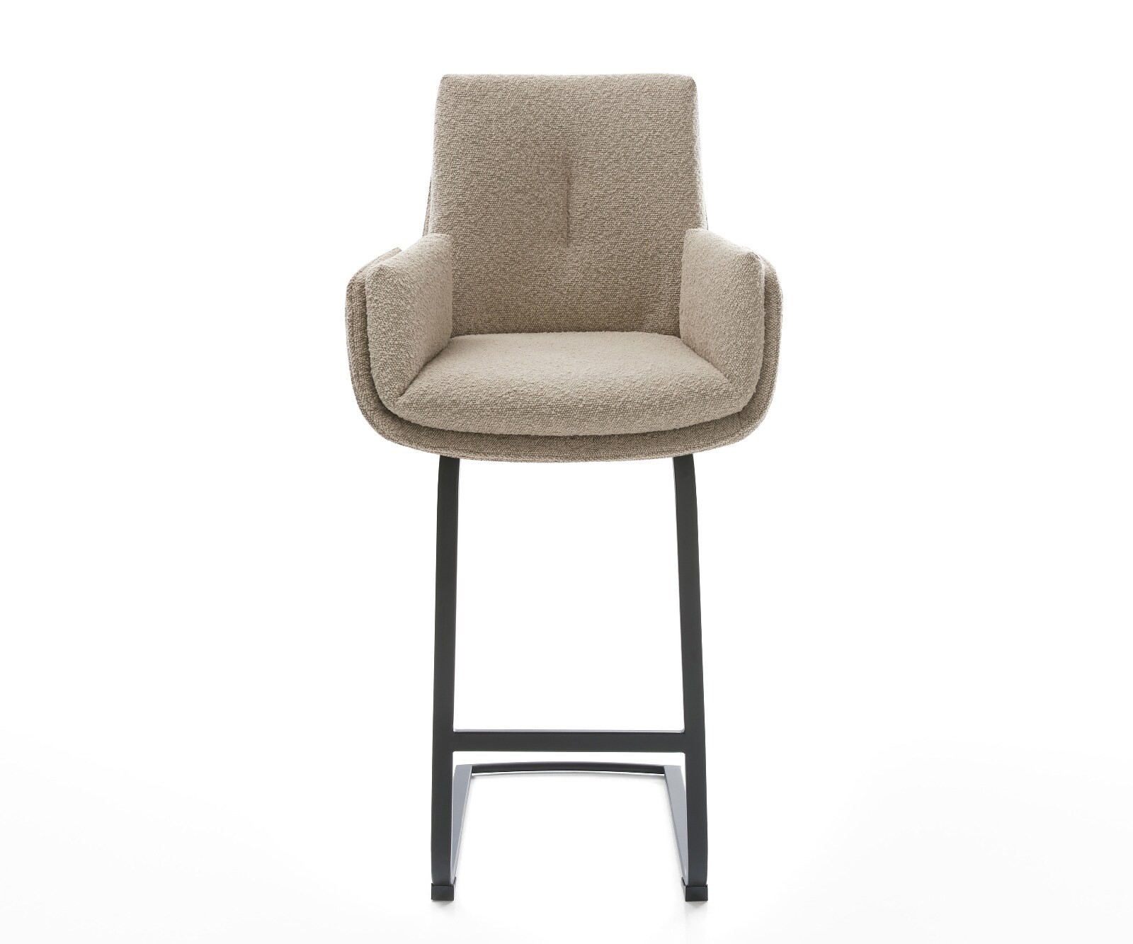 Chaise-de-bar Clea-Flex Bouclé Boue Pied cantilever plat noir Noir 1