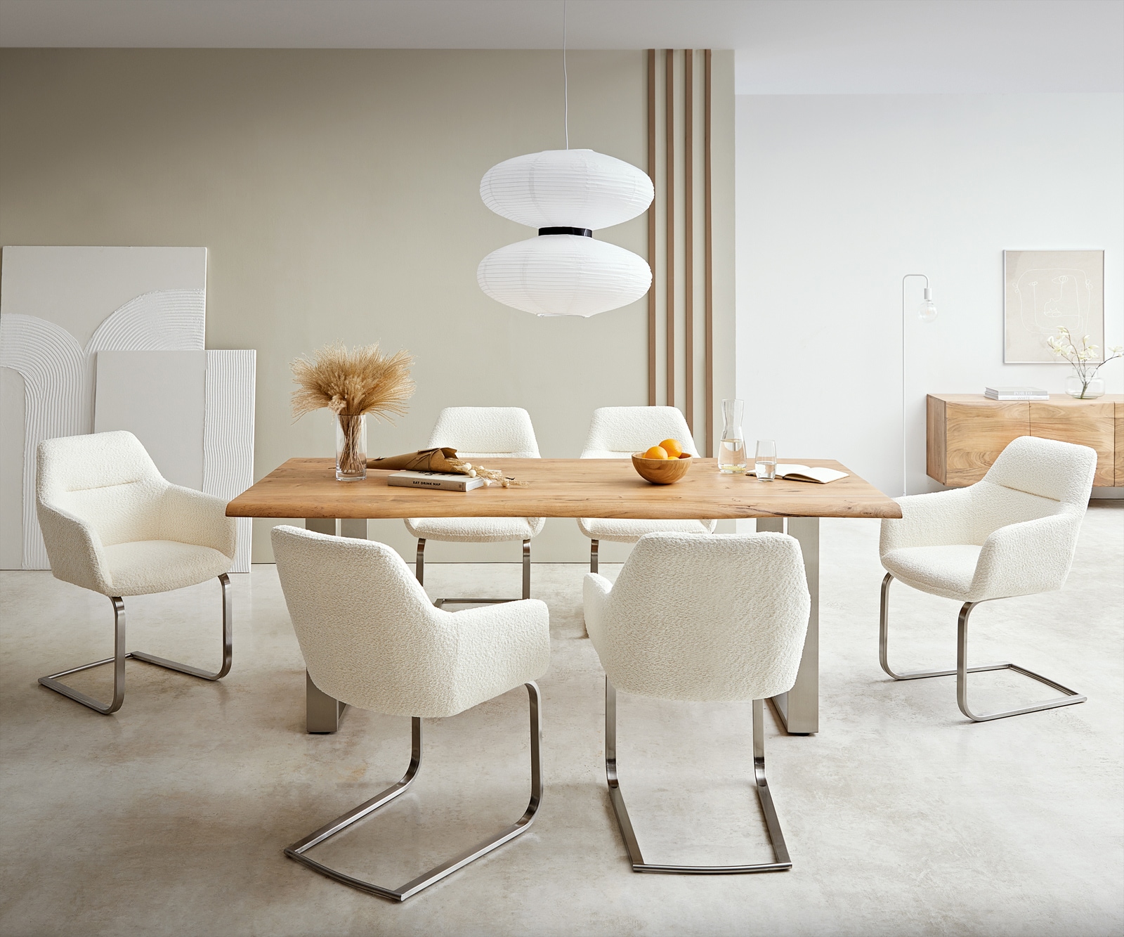 Cantilever Pejo-Flex bouclé blanc pied cantilever plat acier inoxydable brossé ressorts ensachés 3 Cantilever Pejo-Flex bouclé blanc pied cantilever plat acier inoxydable brossé ressorts ensachés 3
