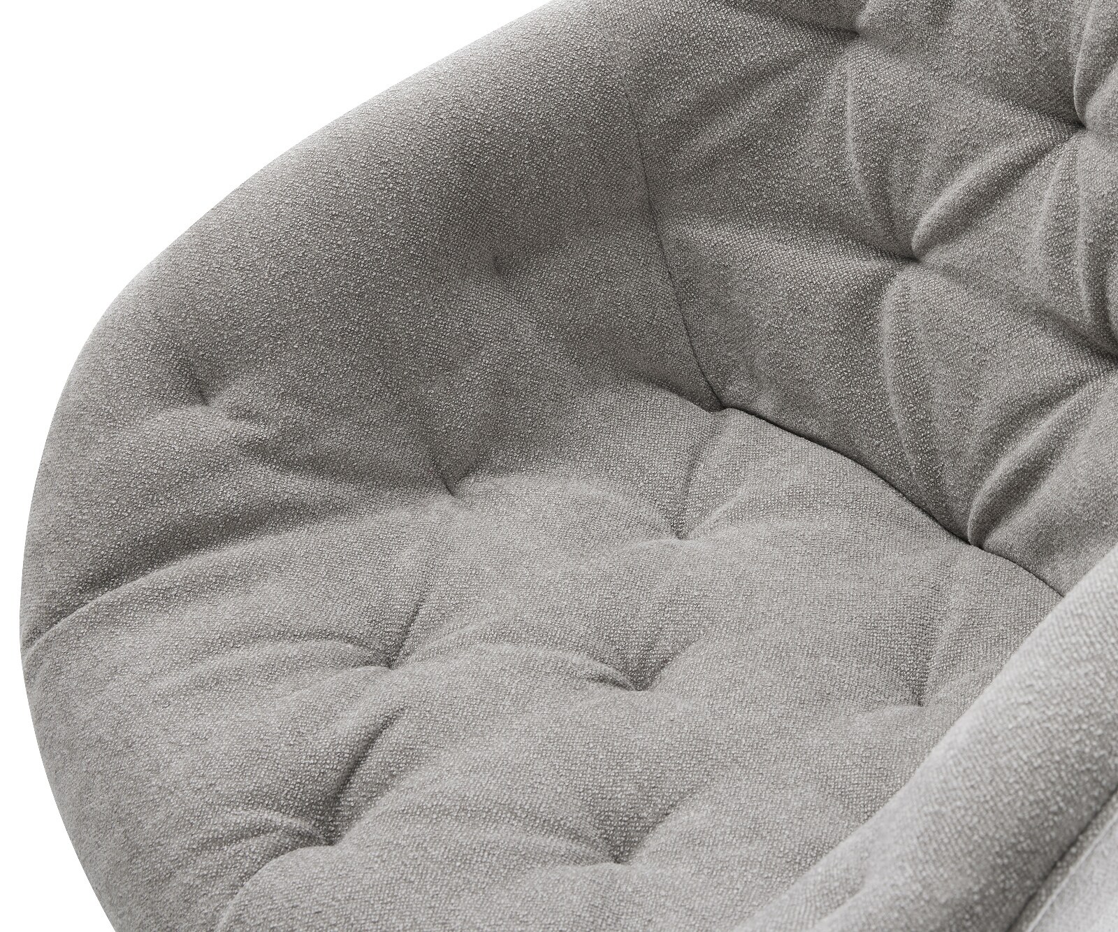 Chaise-de-salle-à-manger Gaio-Flex tissu structuré doux gris 4 pieds coniques noir 4