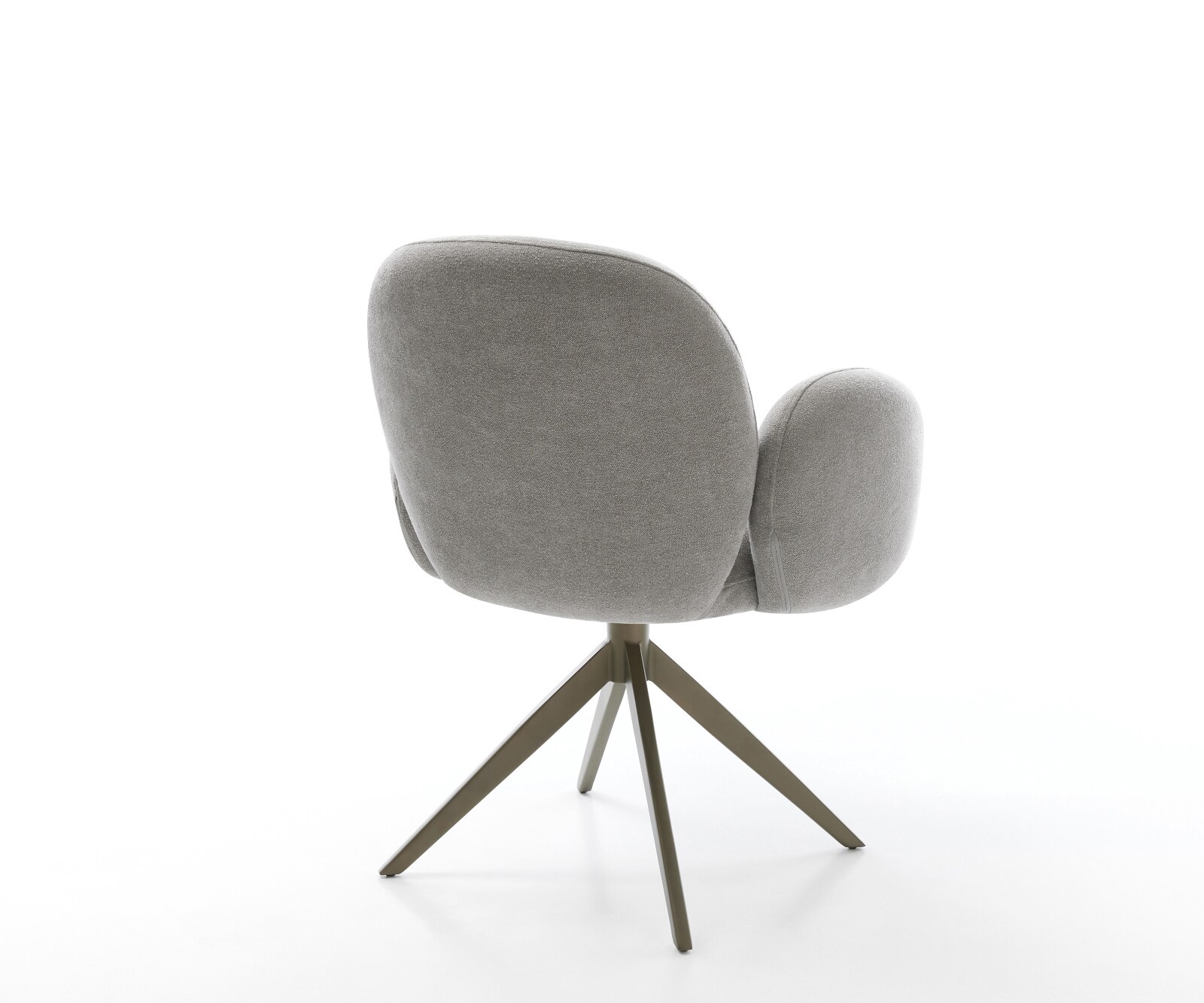 Chaise-pivotante Nube-Flex avec accoudoirs tissu structuré doux gris pied croisé large aspect titane pivotement sur 360° fonction bascule resorts ensachés 5