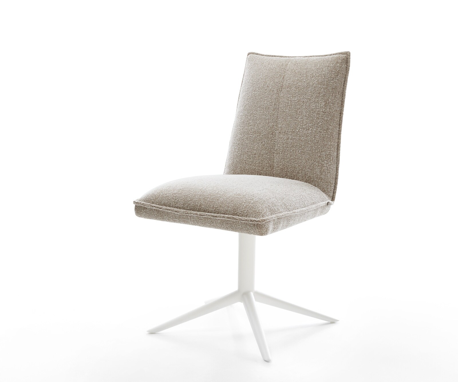 Chaise-pivotante Lelio-Flex tissu tissé doux beige pied de chaise 4 branches blanc pivotement sur 360° fonction bascule resorts ensachés 1