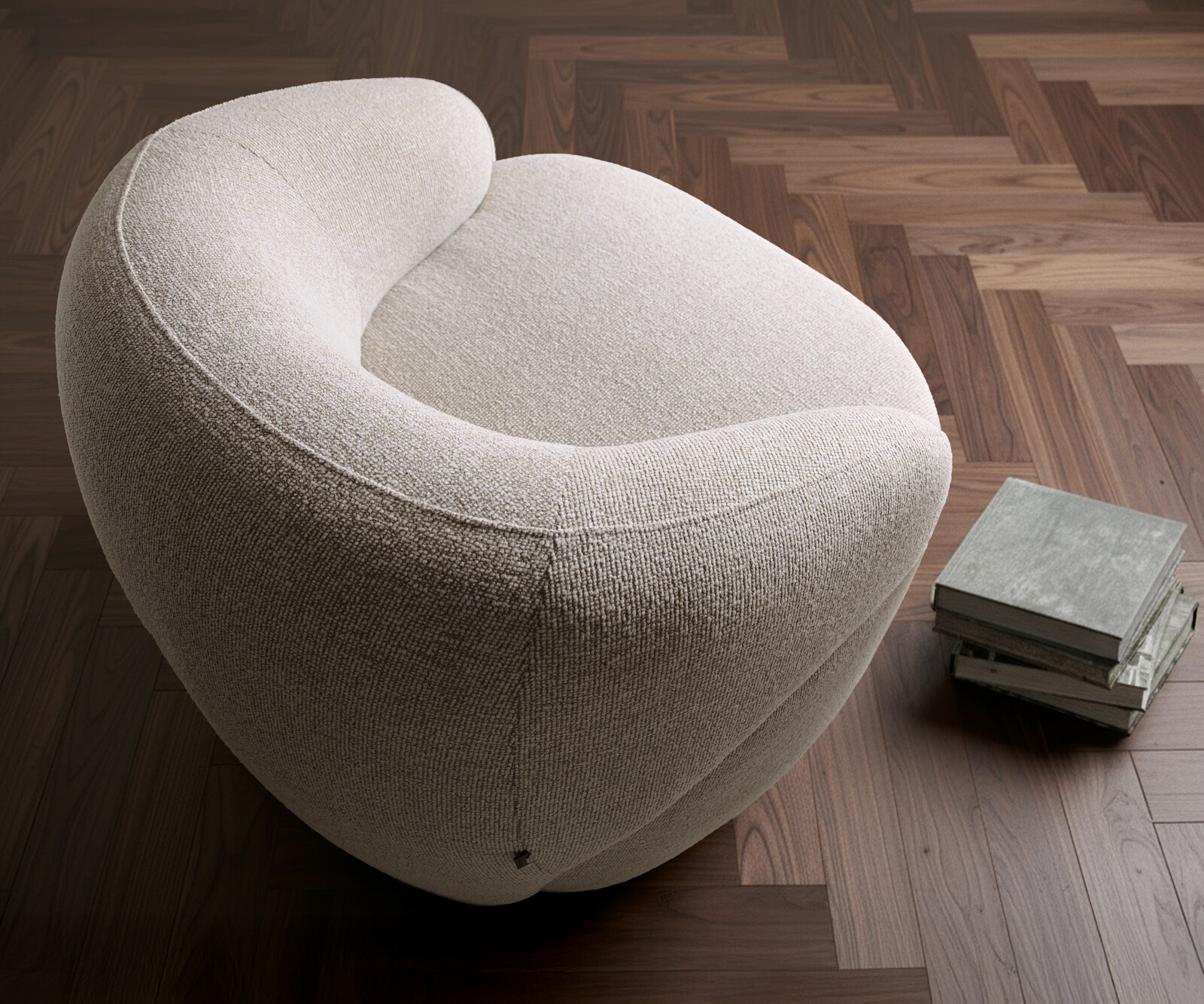 Fauteuil-lounge Nova 88 x 88 cm Tissu tissé Soft Beige 2
