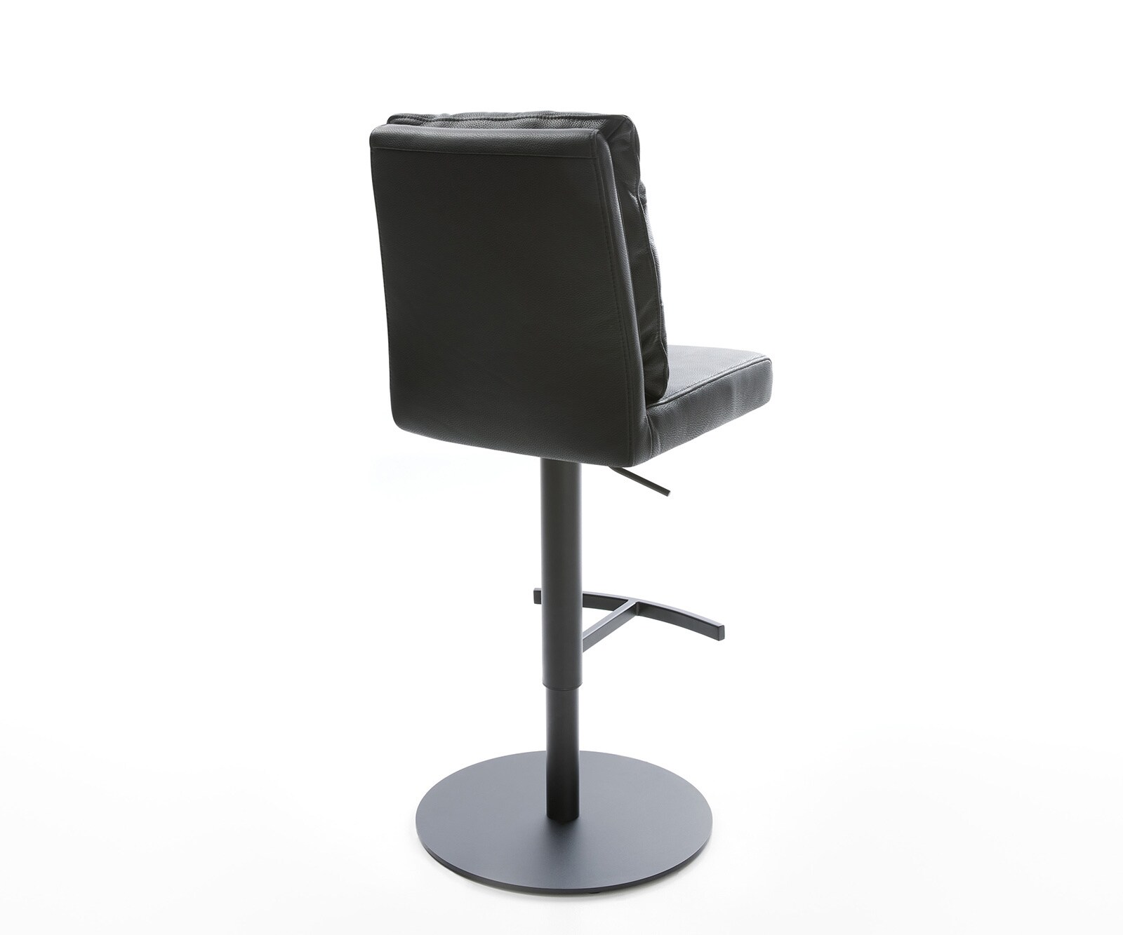 Chaise-de-bar Pela-Flex cuir véritable noir pied pivotant réglable en hauteur métal 4