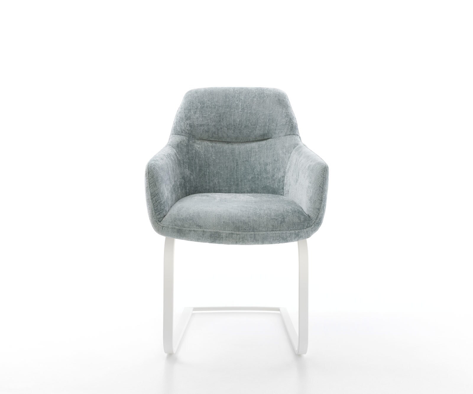 Cantilever Pejo-Flex chenille bleu pastel pied cantilever plat blanc ressorts ensachés 1