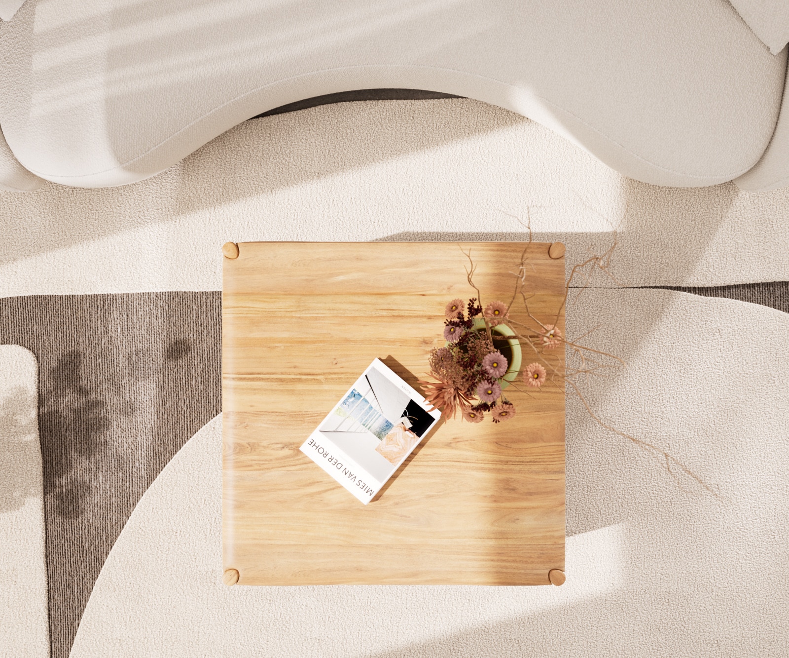 Table-basse Simcha 90x90 cm acacia naturel 1 volet 2 Table-basse Simcha 90x90 cm acacia naturel 1 volet 2