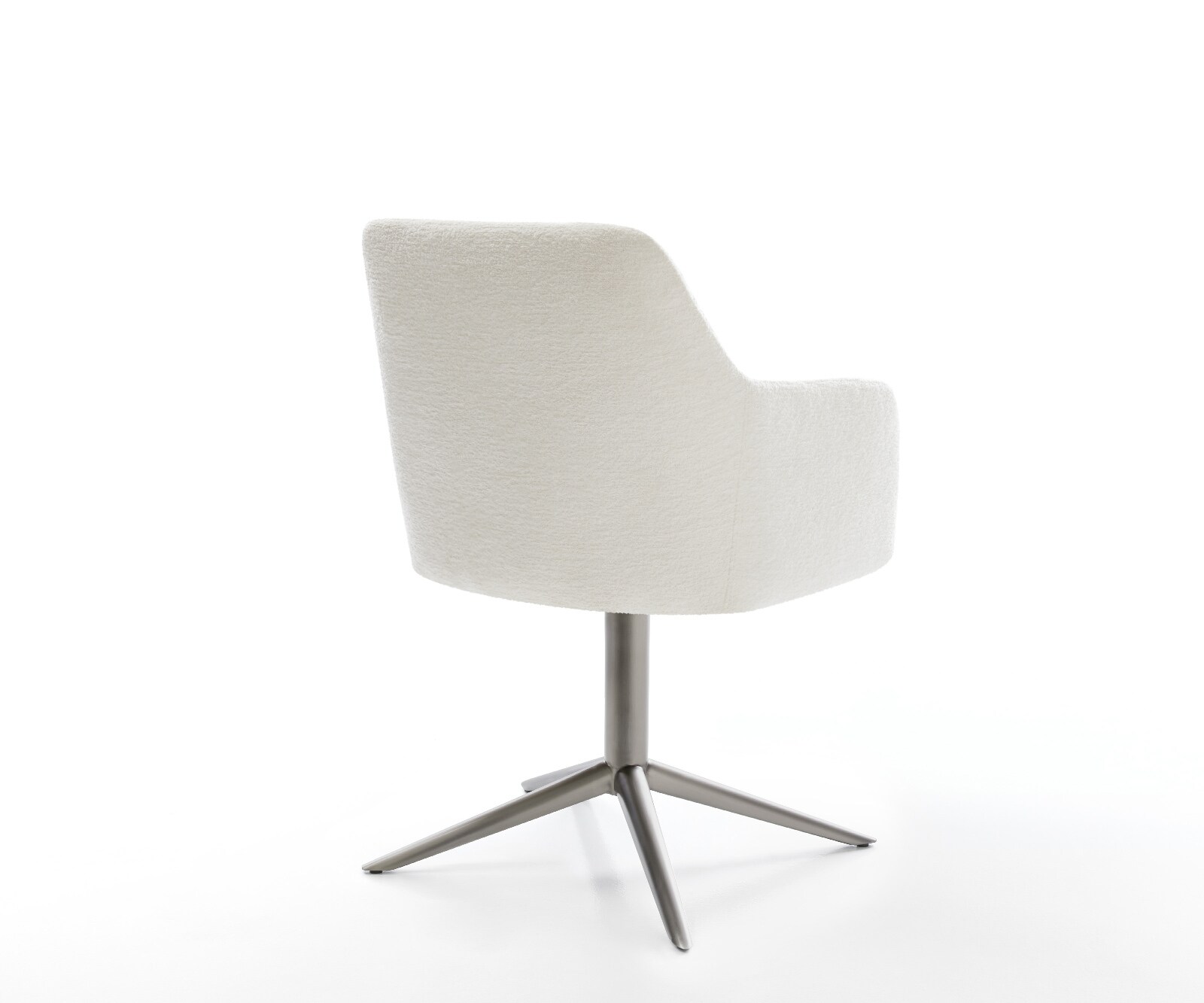 Chaise-pivotante Greg-Flex bouclé doux beige pied de chaise 4 branches grafiete pivotement sur 360° fonction bascule resorts ensachés 5