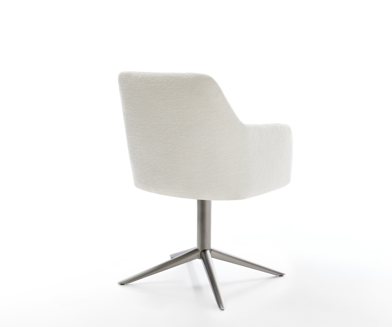 Chaise-pivotante Greg-Flex bouclé doux beige pied de chaise 4 branches grafiete pivotement sur 360° fonction bascule resorts ensachés 5