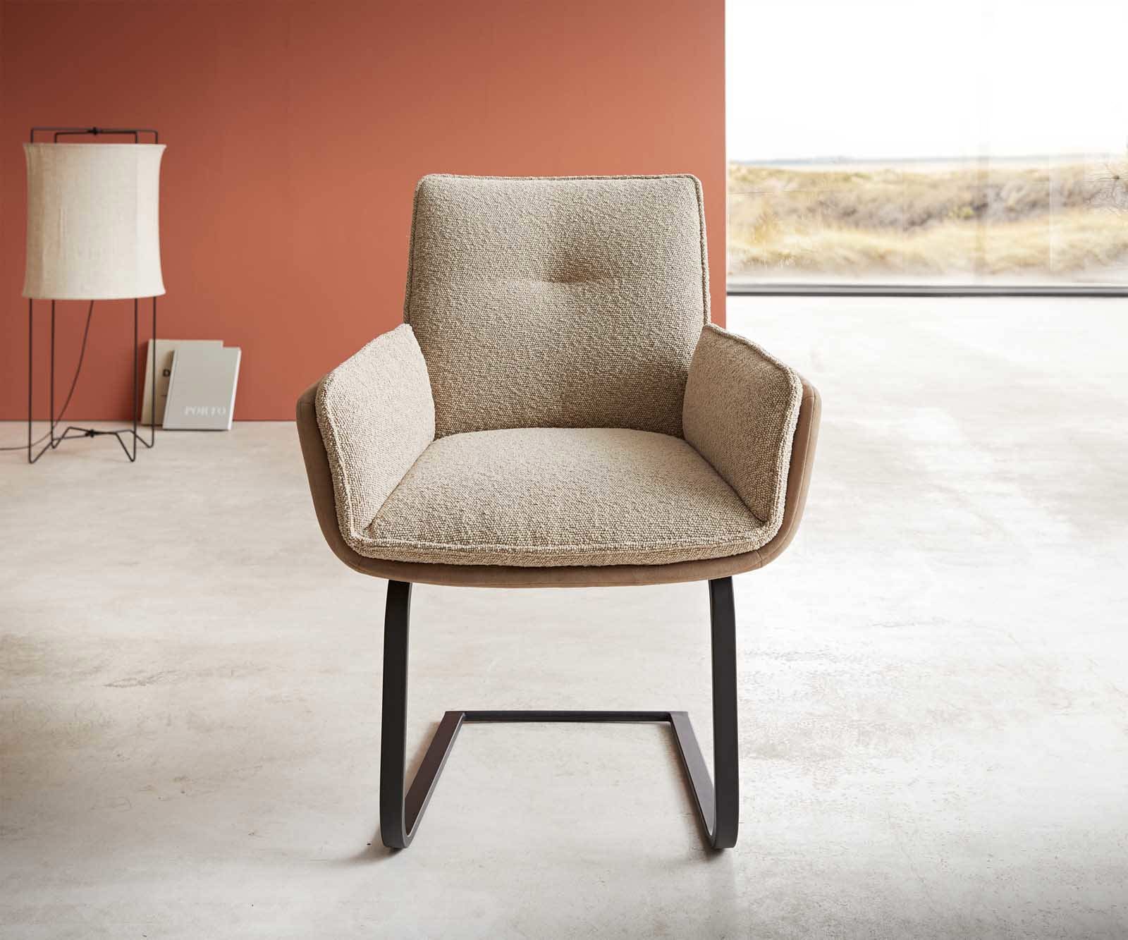 Cantilever Nela-Flex tissu mixte couleur boue pied cantilever plat noir 1 Cantilever Nela-Flex tissu mixte couleur boue pied cantilever plat noir 1