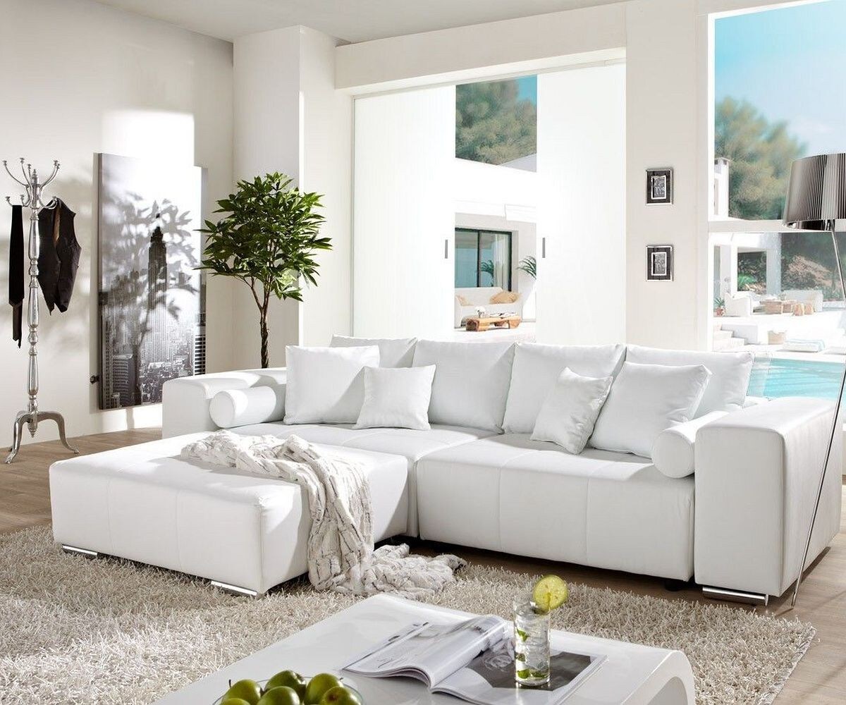 Canapé Marbeya 290x110 cm blanc avec fonction lit 1