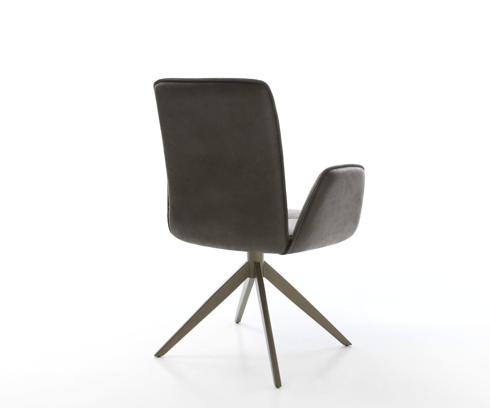 Chaise-pivotante Vinja-Flex microvelours anthracite vintage pied croisé large aspect titane pivotement sur 360° 4