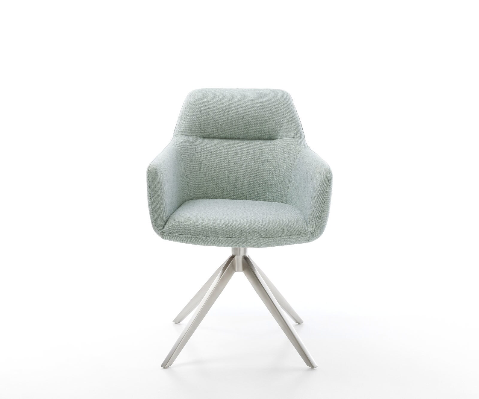 Chaise-pivotante Pejo-Flex rayures vert menthe pied croisé large acier inoxydable brossé pivotement sur 360° fonction bascule 2