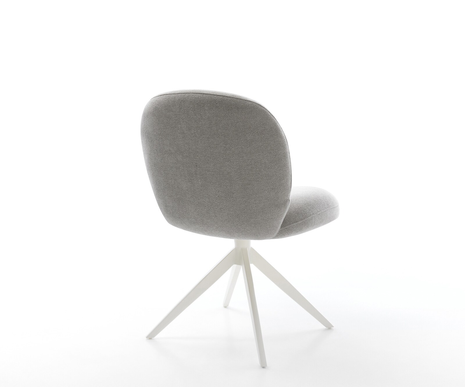 Chaise-pivotante Nube-Flex tissu structuré doux gris pied croisé large blanc pivotement sur 360° fonction bascule resorts ensachés 5