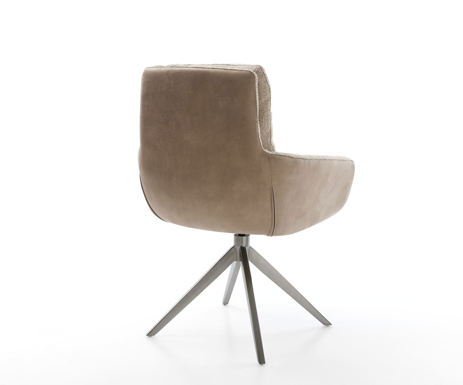 Chaise-pivotante Abelia-Flex avec accoudoirs tissu mixte couleur boue pied croisé large acier inoxydable brossé pivotement sur 360° fonction bascule 4 Chaise-pivotante Abelia-Flex avec accoudoirs tissu mixte couleur boue pied croisé large acier inoxydable brossé pivotement sur 360° fonction bascule 4