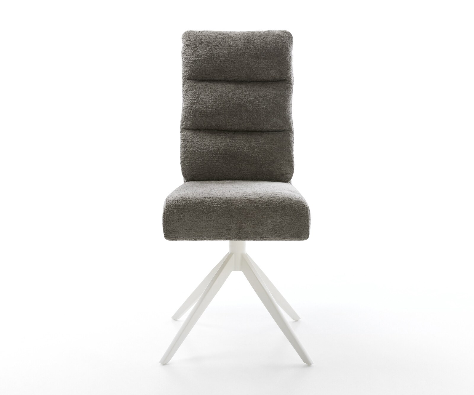 Chaise-pivotante Pela-Flex bouclé doux couleur boue pied croisé large blanc pivotement sur 360° fonction bascule resorts ensachés 2