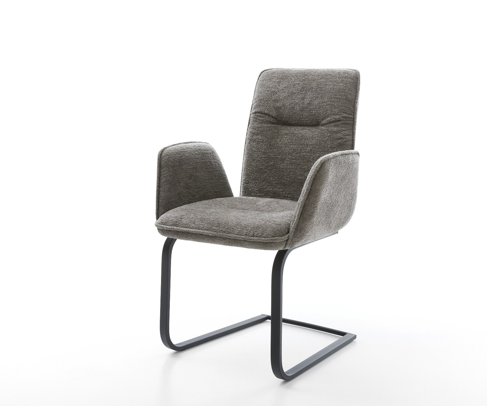 Cantilever Vinja-Flex bouclé doux couleur boue pied cantilever plat noir 1