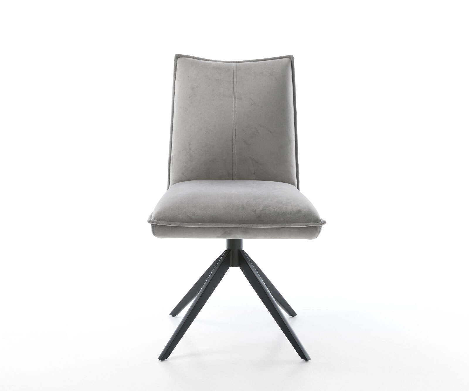 Chaise-pivotante Lelio-Flex velours gris pied croisé large noir pivotement sur 360° fonction bascule ressorts ensachés 2