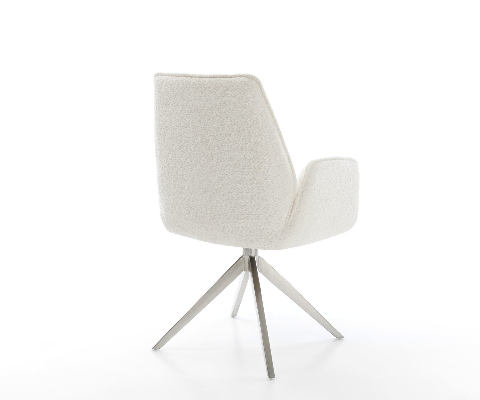 Chaise-pivotante Zoa-Flex bouclé blanc pied croisé large acier inoxydable brossé pivotement sur 360° fonction bascule ressorts ensachés 4 Chaise-pivotante Zoa-Flex bouclé blanc pied croisé large acier inoxydable brossé pivotement sur 360° fonction bascule ressorts ensachés 4