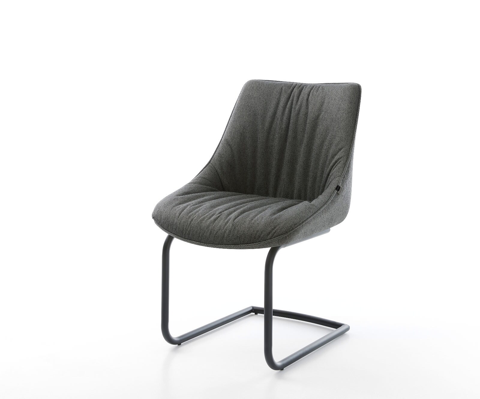 Cantilever Elda-Flex tissu texturé anthracite pied cantilever rond noir