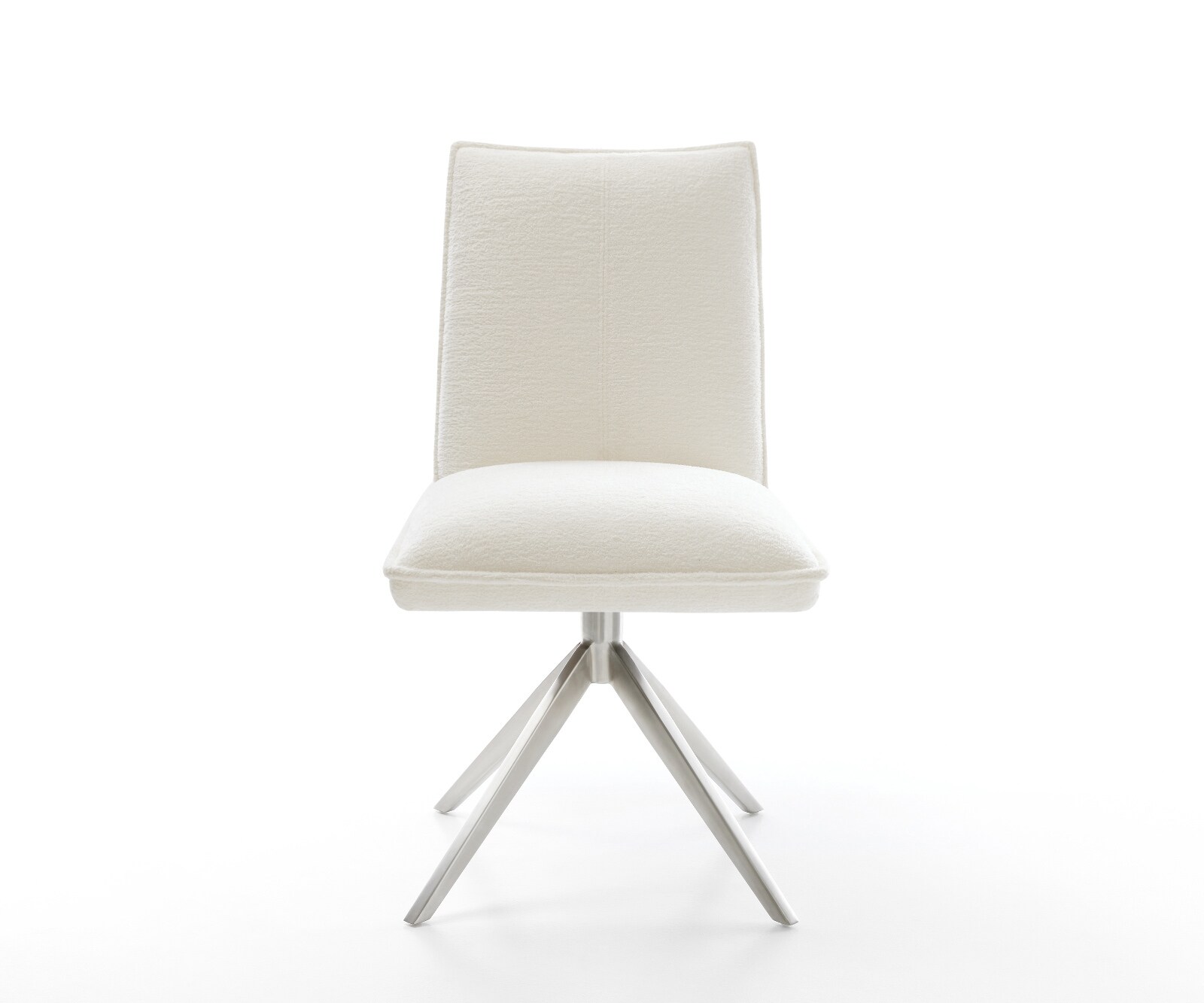 Chaise-pivotante Lelio-Flex bouclé doux beige pied croisé large acier inoxydable pivotement sur 360° fonction bascule resorts ensachés 2