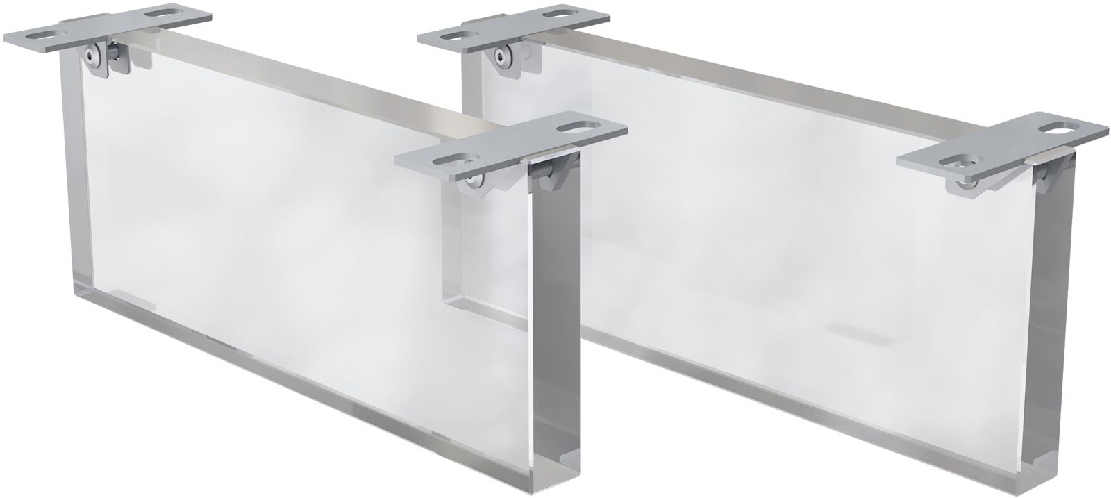 Pieds-en-verre acrylique à effet flottant, 15 cm, pour meubles à caissons d'une profondeur de 40 cm (lot de 2)