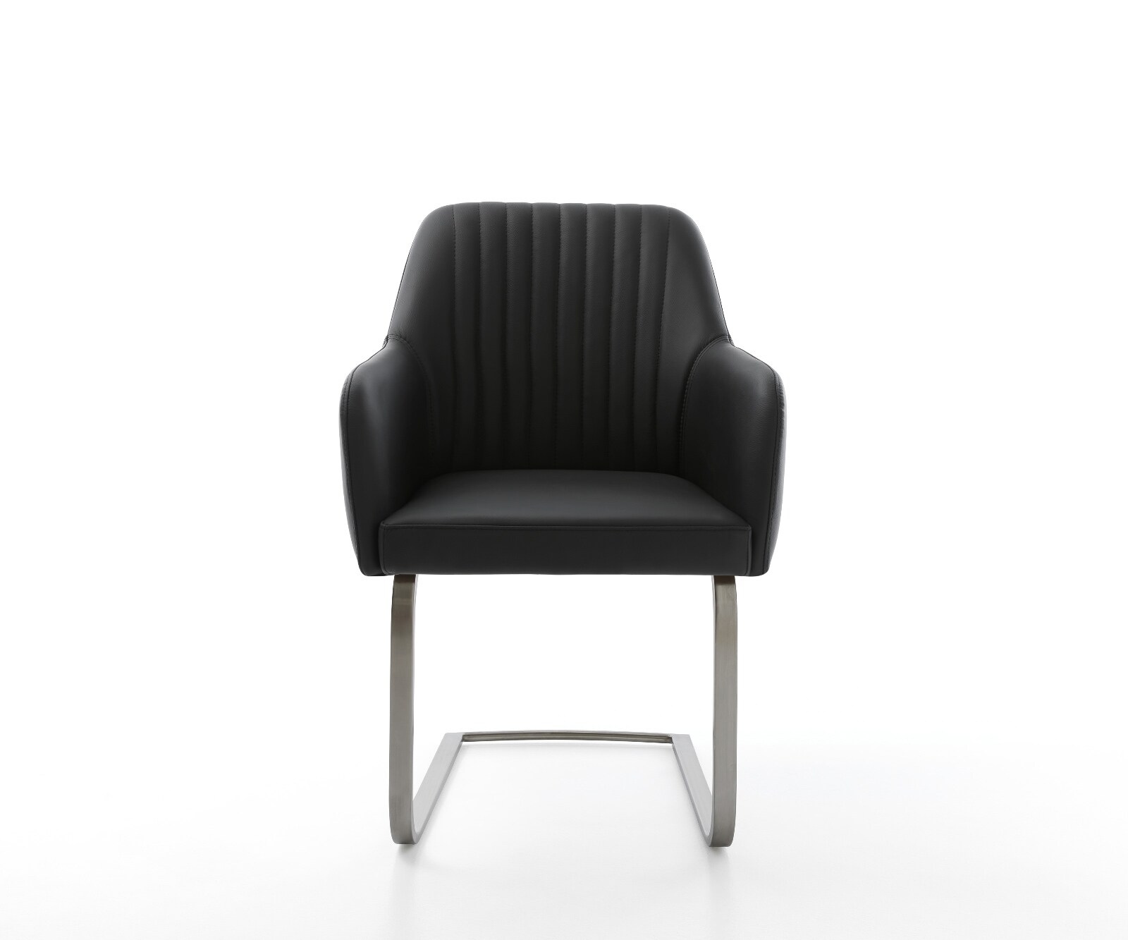 Cantilever Greg-Flex cuir de vache noir pied cantilever plat grafiete ressorts ensachés 2