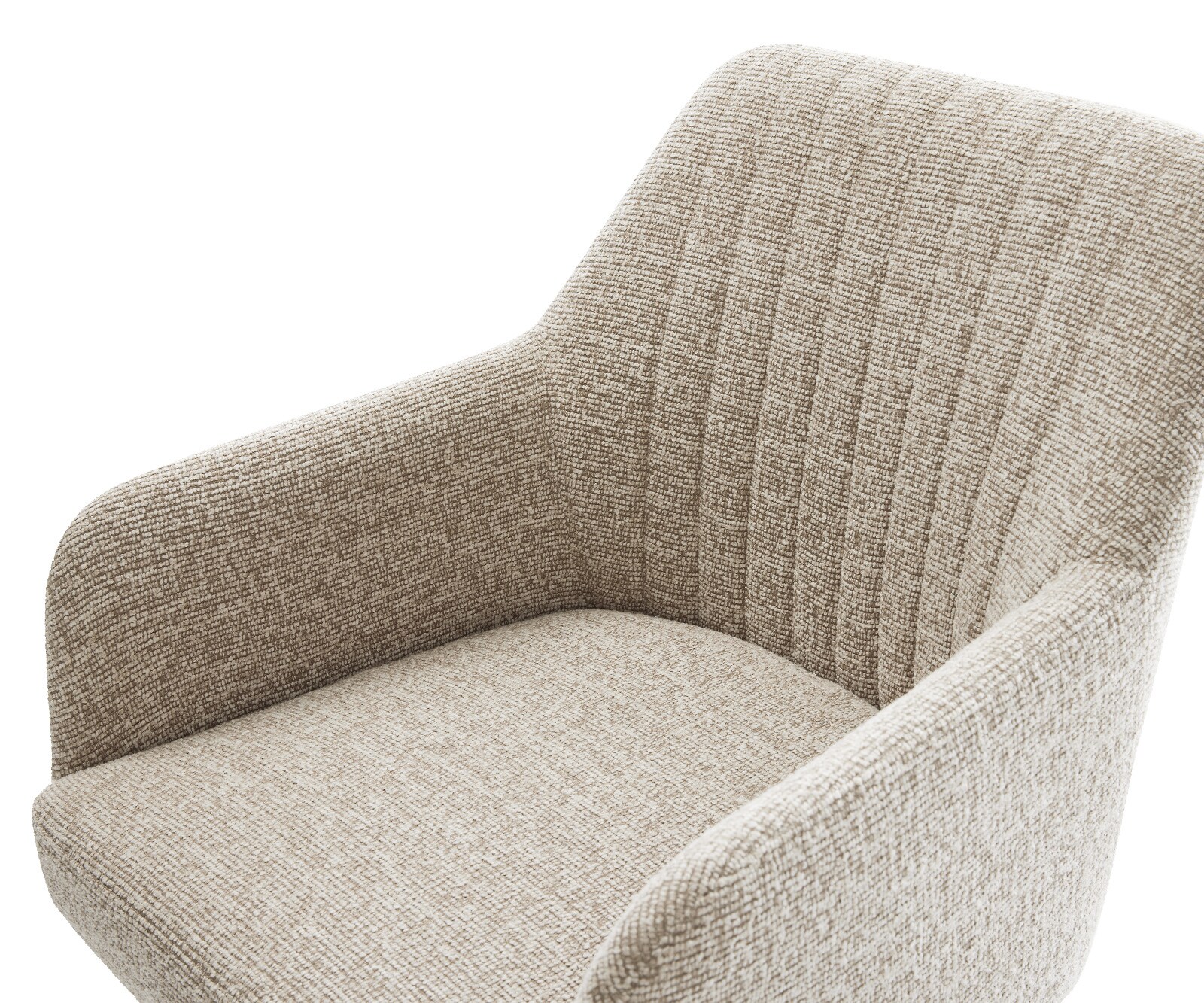 Chaise-de-salle-à-manger Greg-Flex tissu tissé doux beige pied trapèze noir resorts ensachés 4