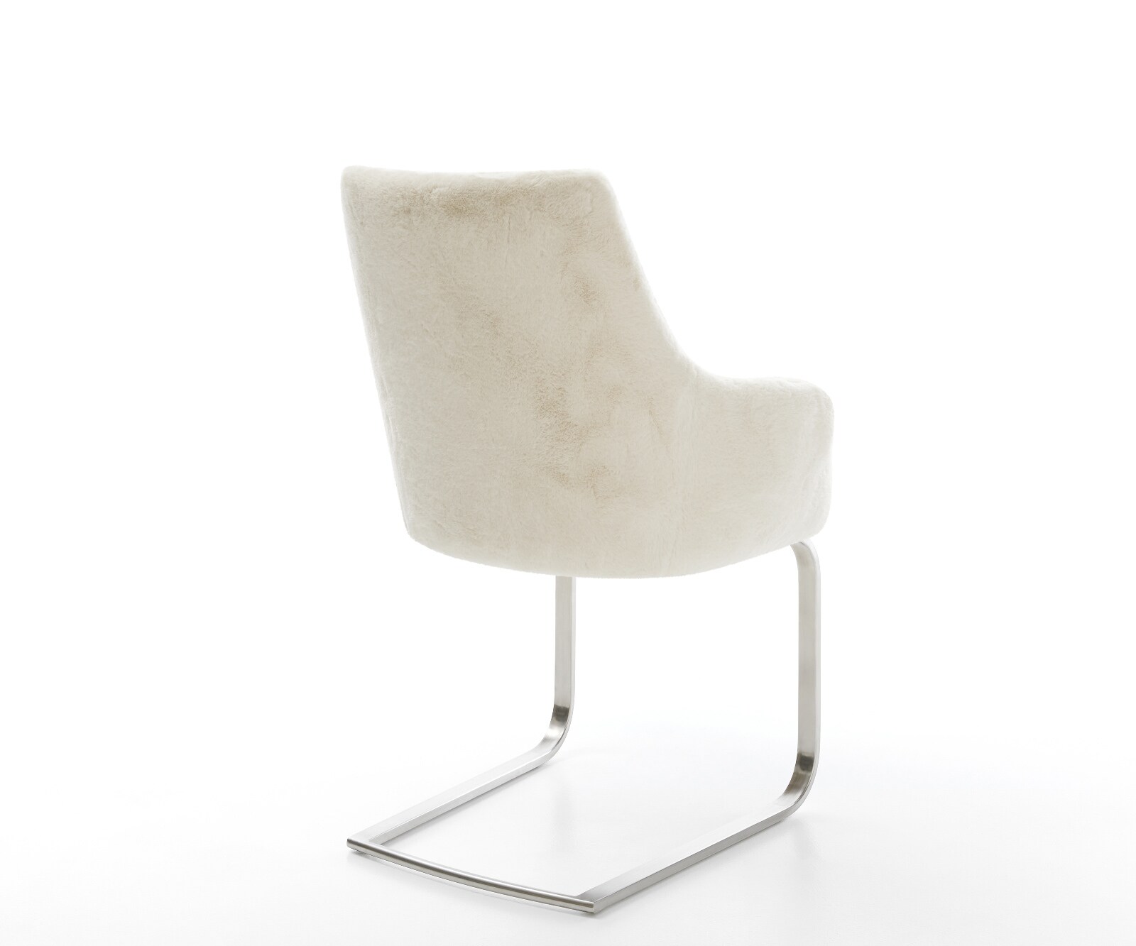 Cantilever Alja-Flex avec accoudoirs peluche crème-blanc pied cantilever plat acier inoxydable resorts ensachés 4