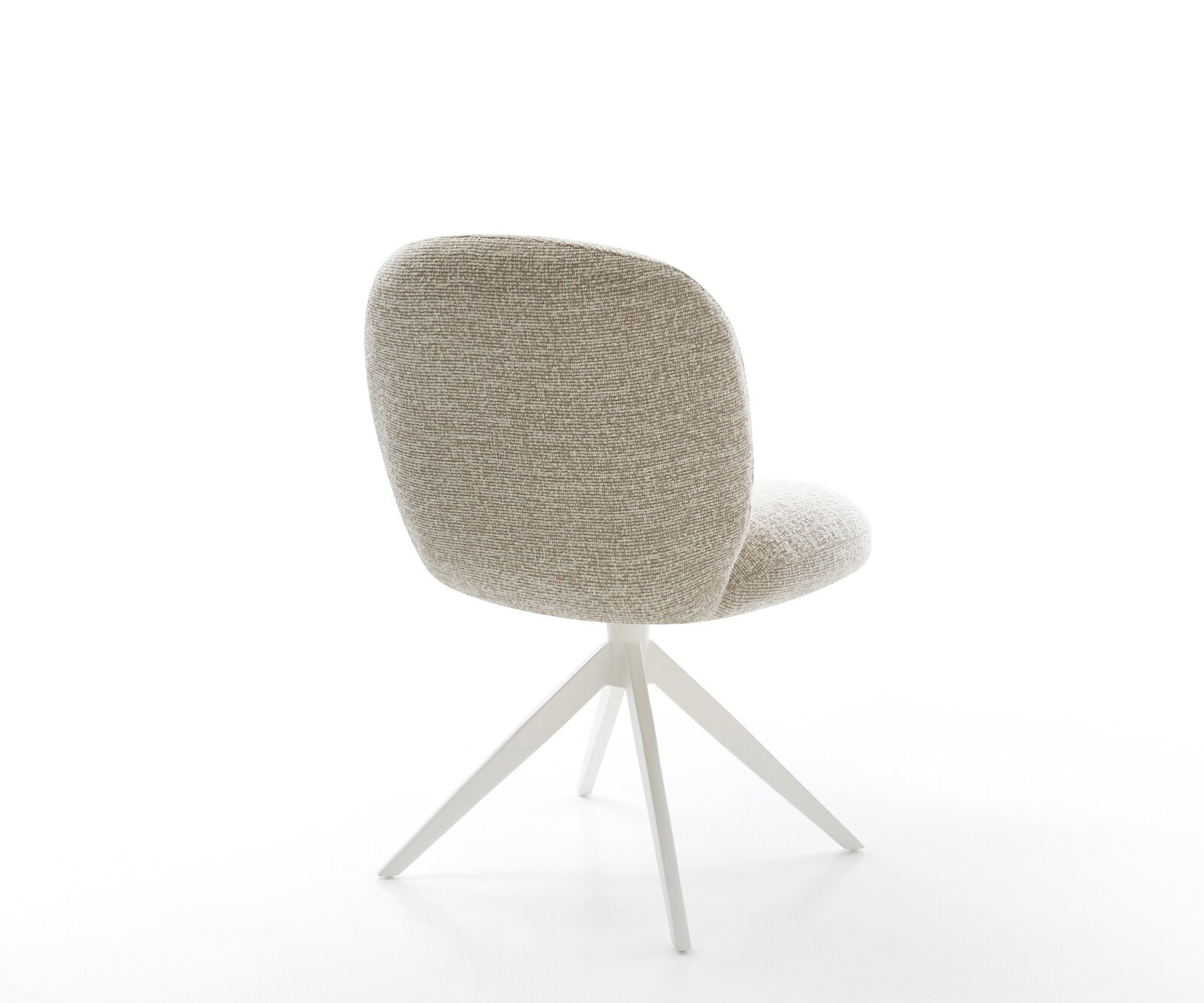Chaise-pivotante Nube-Flex tissu tissé doux beige pied croisé large blanc pivotement sur 360° fonction bascule resorts ensachés 5