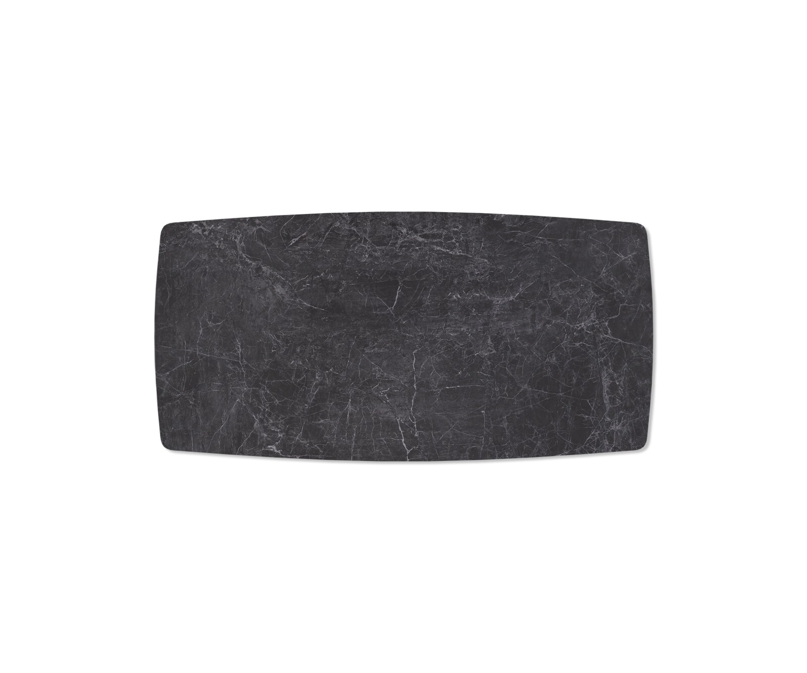 Table-à-manger Edge forme Boot 200x100cm Laminam® céramique gris pieds milieu croisé noir 3