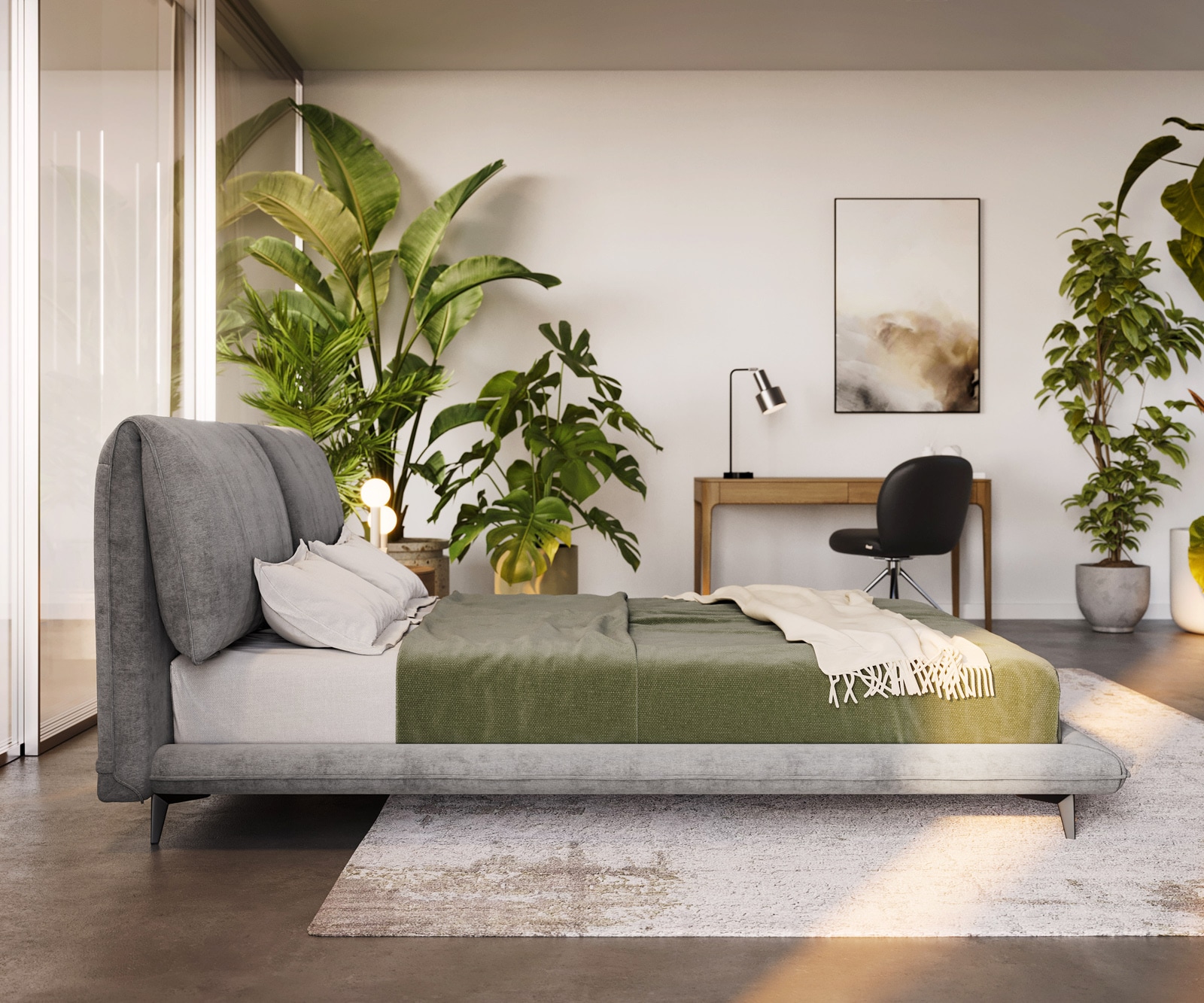 Sommier rembourré Cusino 140x200 cm microfibre grise 3 Sommier rembourré Cusino 140x200 cm microfibre grise 3