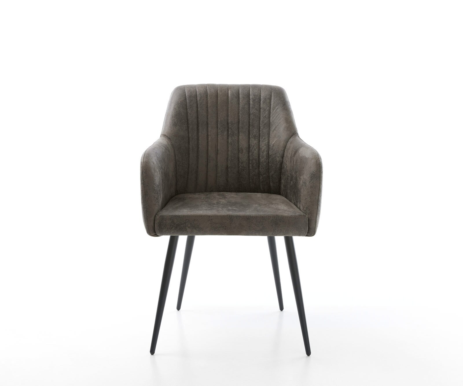 Chaise-de-salle-à-manger Greg-Flex microvelours gris antique 4 pieds coniques noir ressorts ensachés 1 Chaise-de-salle-à-manger Greg-Flex microvelours gris antique 4 pieds coniques noir ressorts ensachés 1