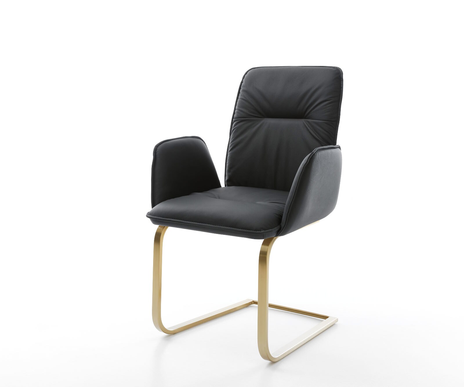Cantilever Vinja-Flex cuir de vache noir pied cantilever plat or