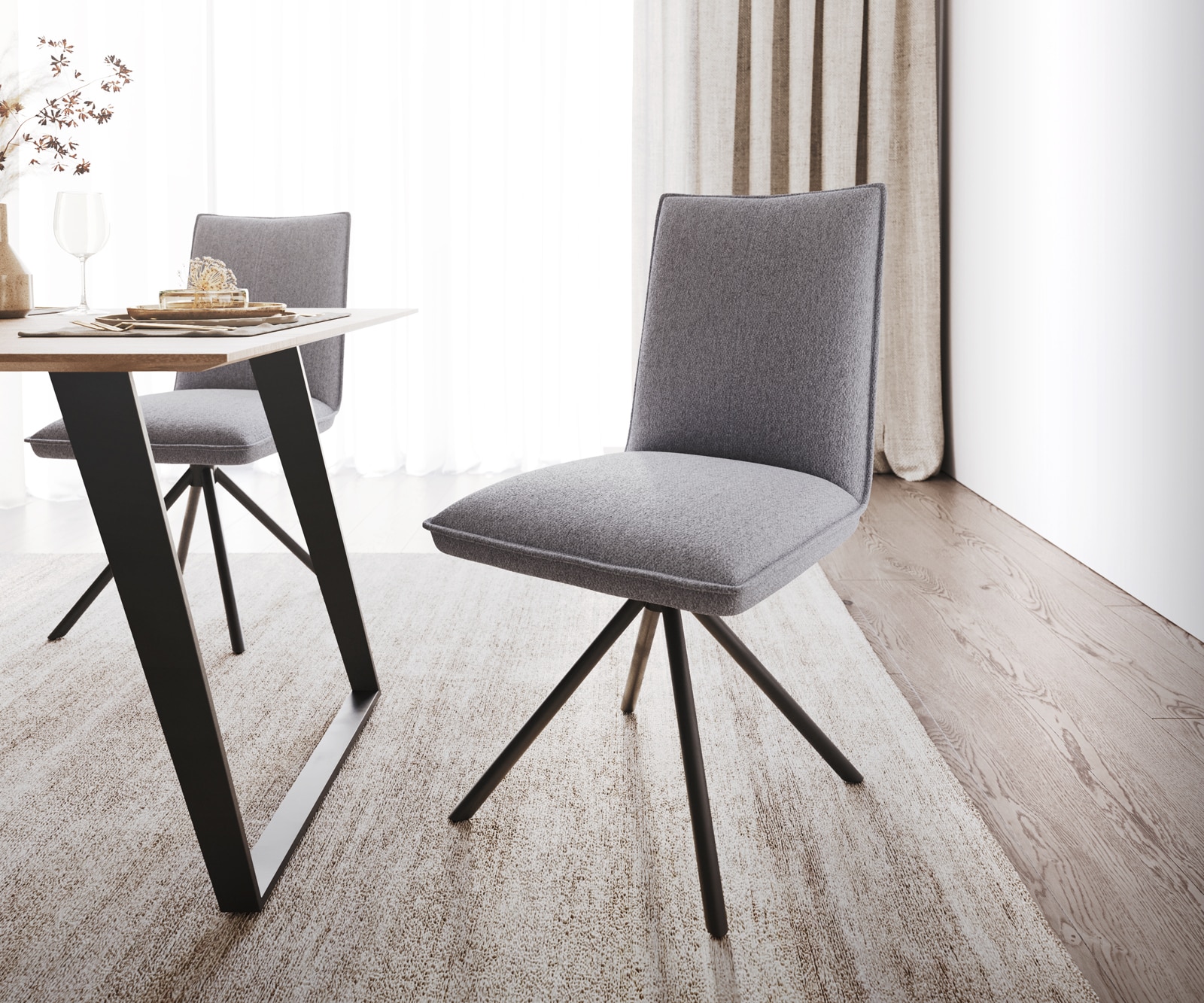 Chaise-de-salle-à-manger Lelio-Flex Chaise rembourrée 2 Chaise-de-salle-à-manger Lelio-Flex Chaise rembourrée 2