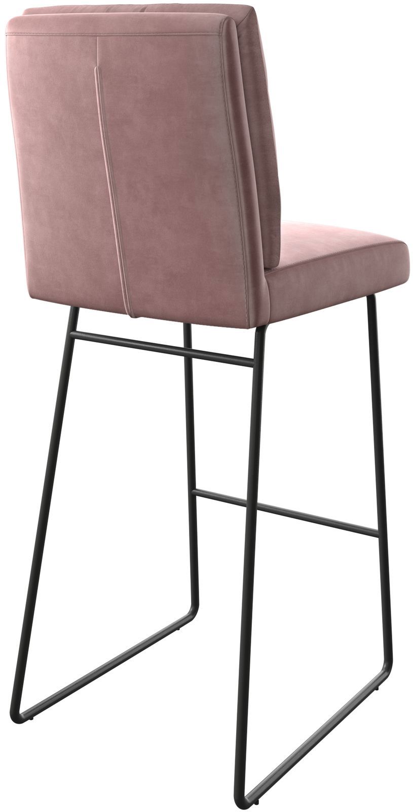 Chaise-de-bar Pela-Flex velours rosé cadre de patins métal 4
