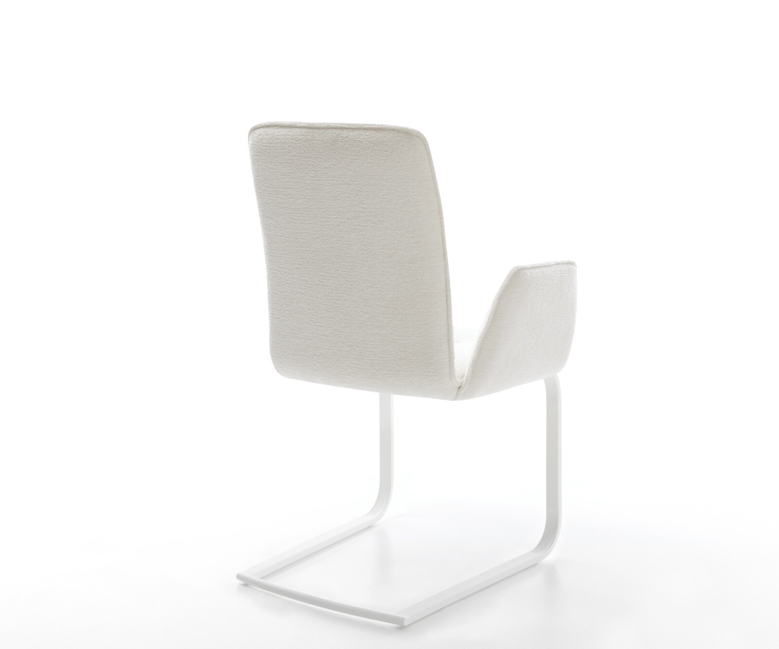 Cantilever Vinja-Flex bouclé doux beige pied cantilever plat blanc 5