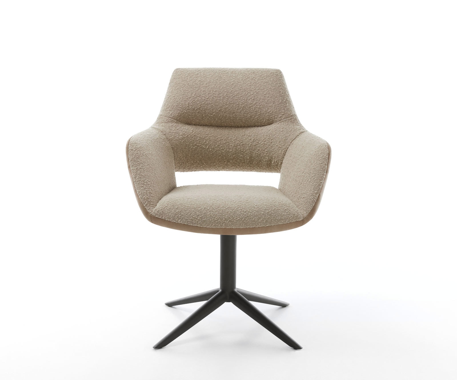 Chaise-pivotante Yago-Flex avec accoudoirs tissu mixte couleur boue pied de chaise 4 branches noir pivotement sur 360° fonction bascule ressorts ensachés 1 Chaise-pivotante Yago-Flex avec accoudoirs tissu mixte couleur boue pied de chaise 4 branches noir pivotement sur 360° fonction bascule ressorts ensachés 1