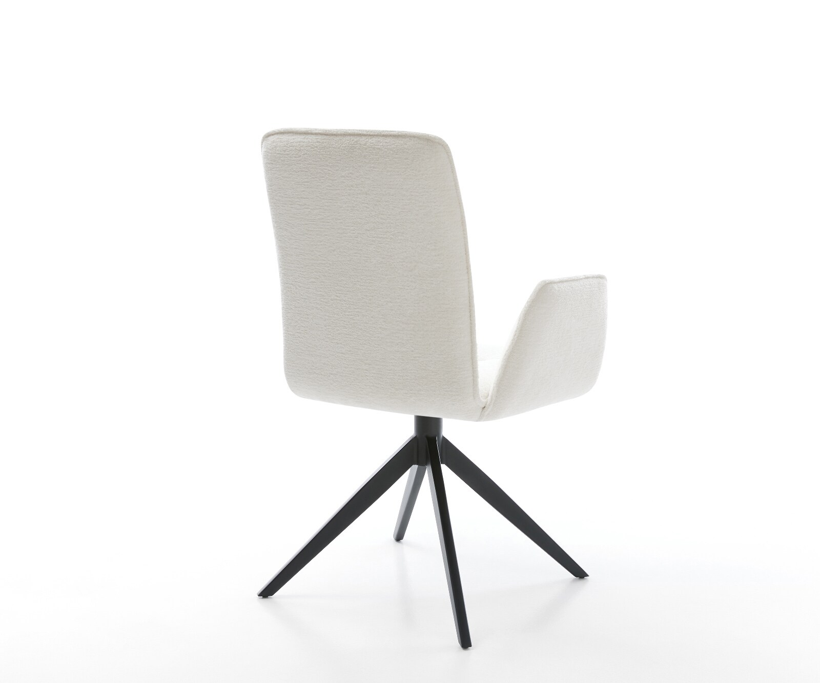 Chaise-pivotante Vinja-Flex bouclé doux beige pied croisé large noir pivotement sur 360° fonction bascule 5