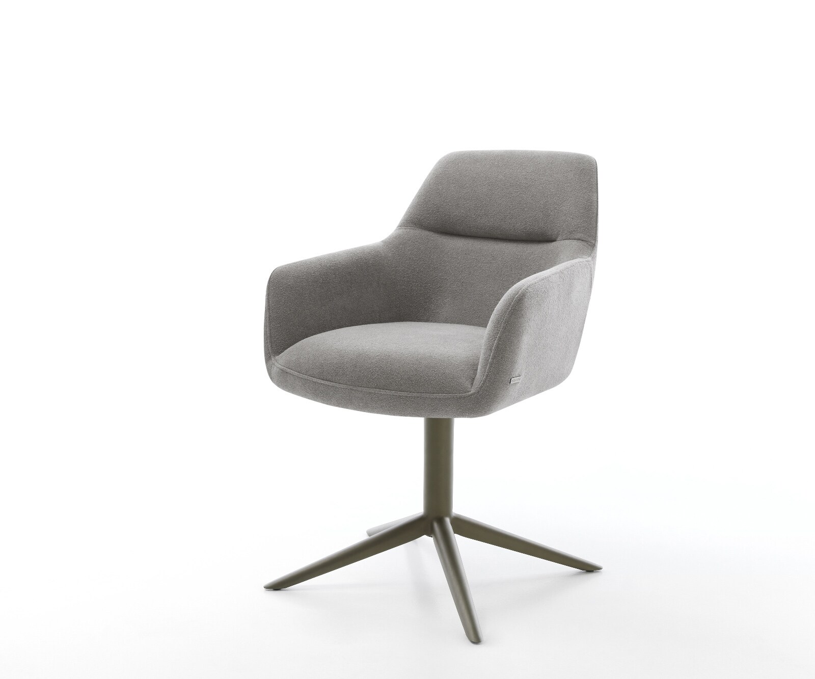 Chaise-pivotante Pejo-Flex tissu structuré doux gris pied de chaise 4 branches aspect titane pivotement sur 360° fonction bascule resorts ensachés 1