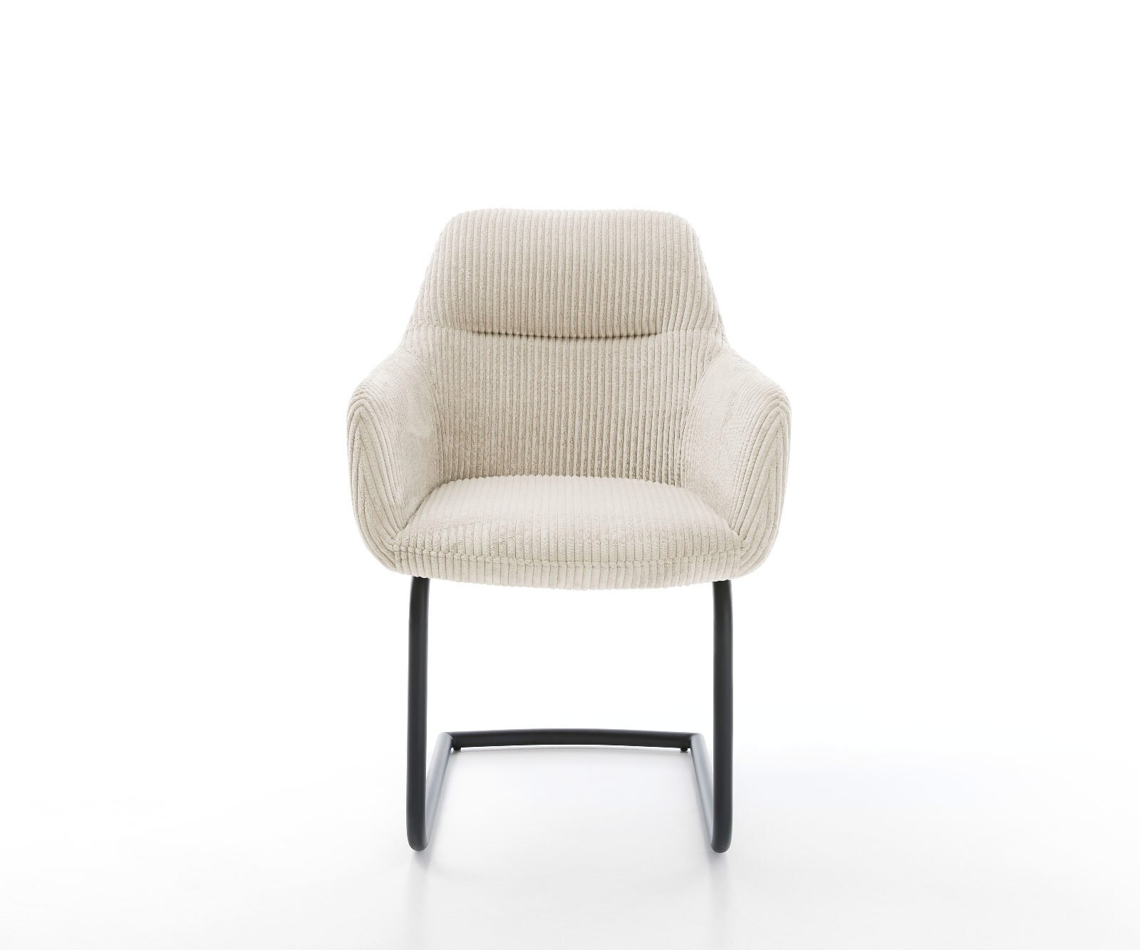 Cantilever Pejo-Flex côtelé beige vintage pied cantilever rond noir ressorts ensachés 2