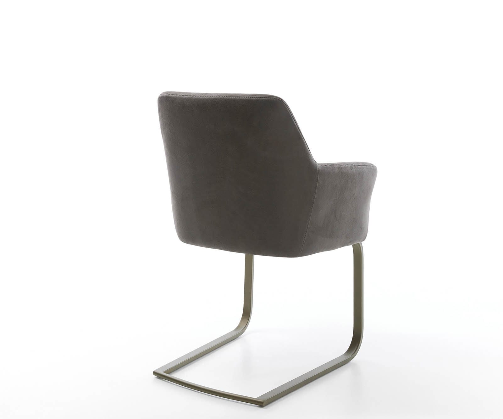 Cantilever Xana-Flex avec accoudoirs microvelours anthracite vintage pied cantilever plat aspect titane ressorts ensachés 3 Cantilever Xana-Flex avec accoudoirs microvelours anthracite vintage pied cantilever plat aspect titane ressorts ensachés 3