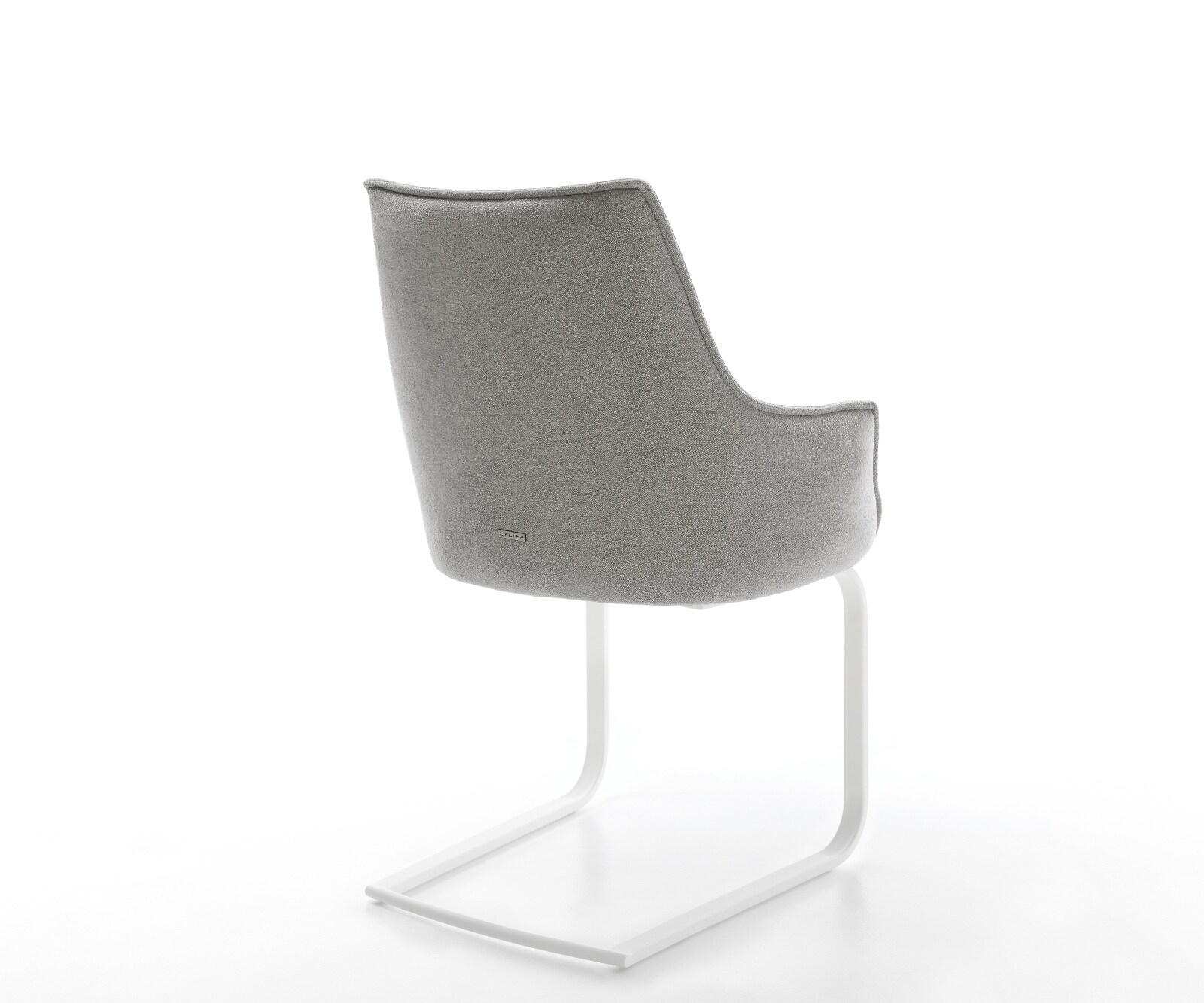 Cantilever Alja-Flex avec accoudoirs tissu structuré doux gris pied cantilever plat blanc resorts ensachés 5